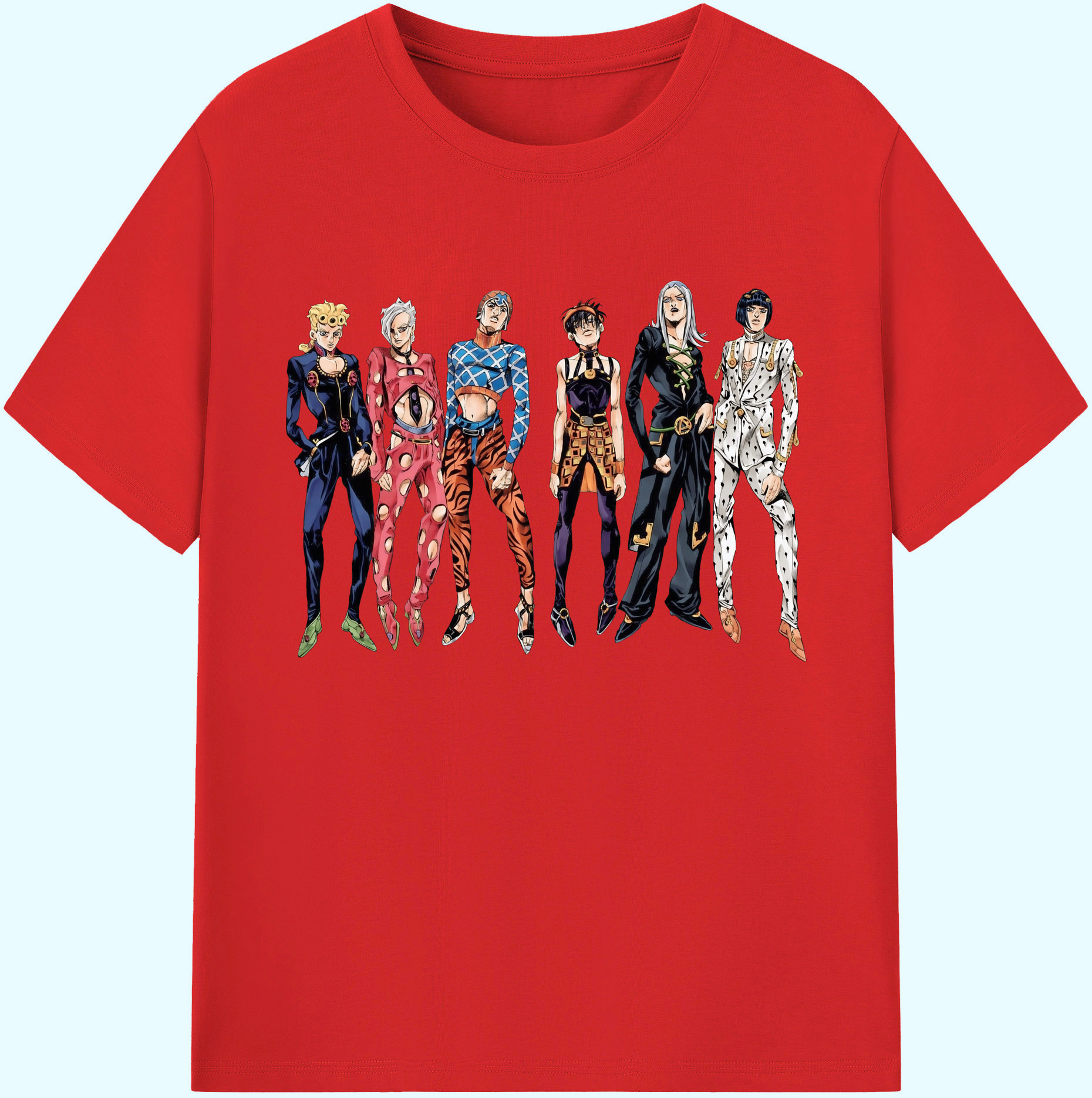 （画像用） ジョジョの奇妙な冒険 JoJo's Bizarre Adventure 綿100％ メンズ半袖Tシャツ｜肌触りやわらか＆通気性