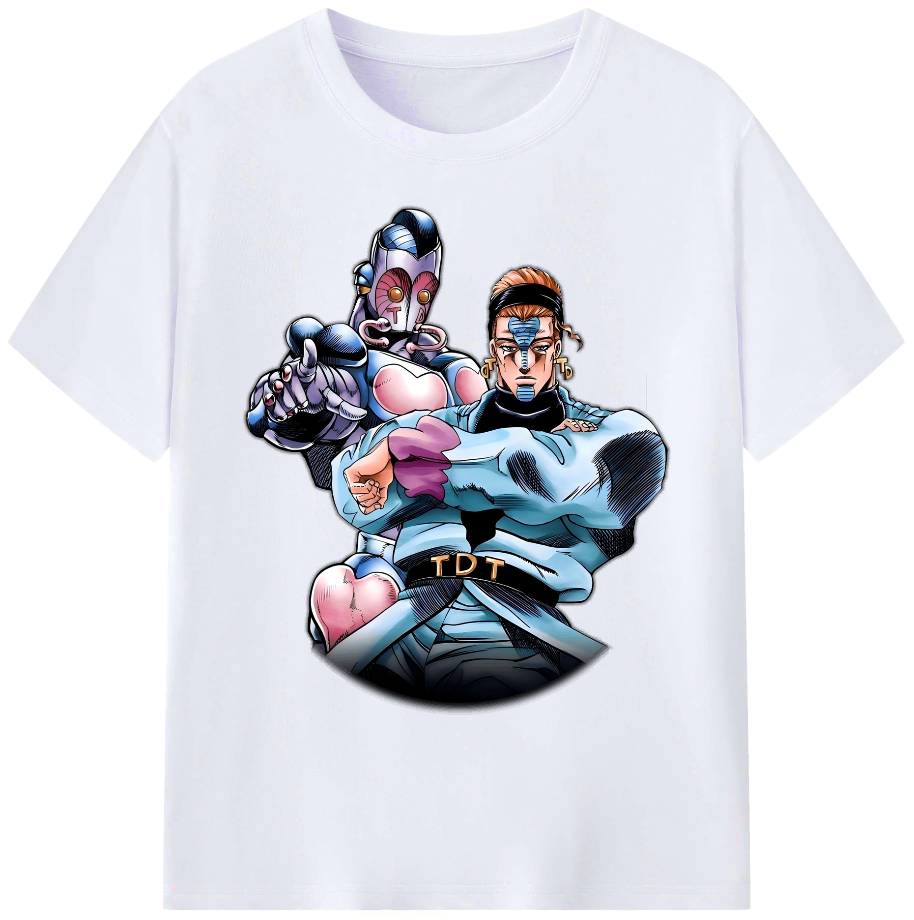 （画像用） ジョジョの奇妙な冒険 ひがしかた じょうすけ JoJo's Bizarre Adventure Higashikata Josuke 綿100％ メンズ半袖Tシャツ｜肌触りやわらか＆通気性