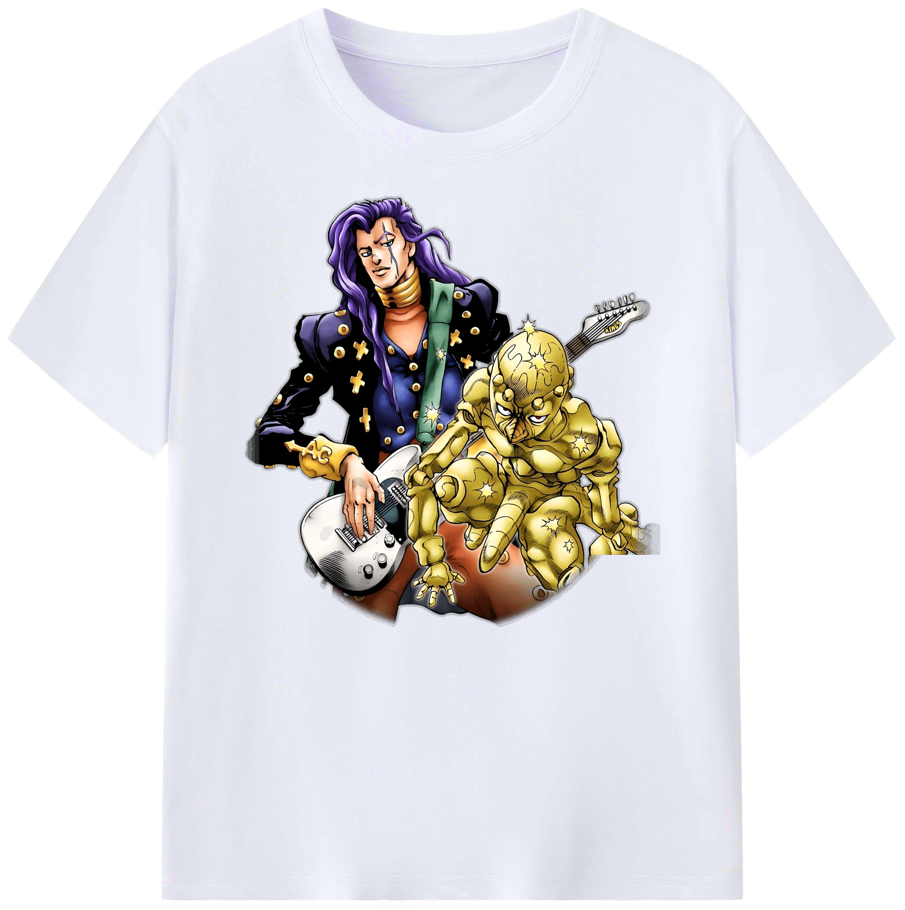 （画像用） ジョジョの奇妙な冒険 おといし あきら JoJo's Bizarre Adventure Akira Otoishi 綿100％ メンズ半袖Tシャツ｜肌触りやわらか＆通気性