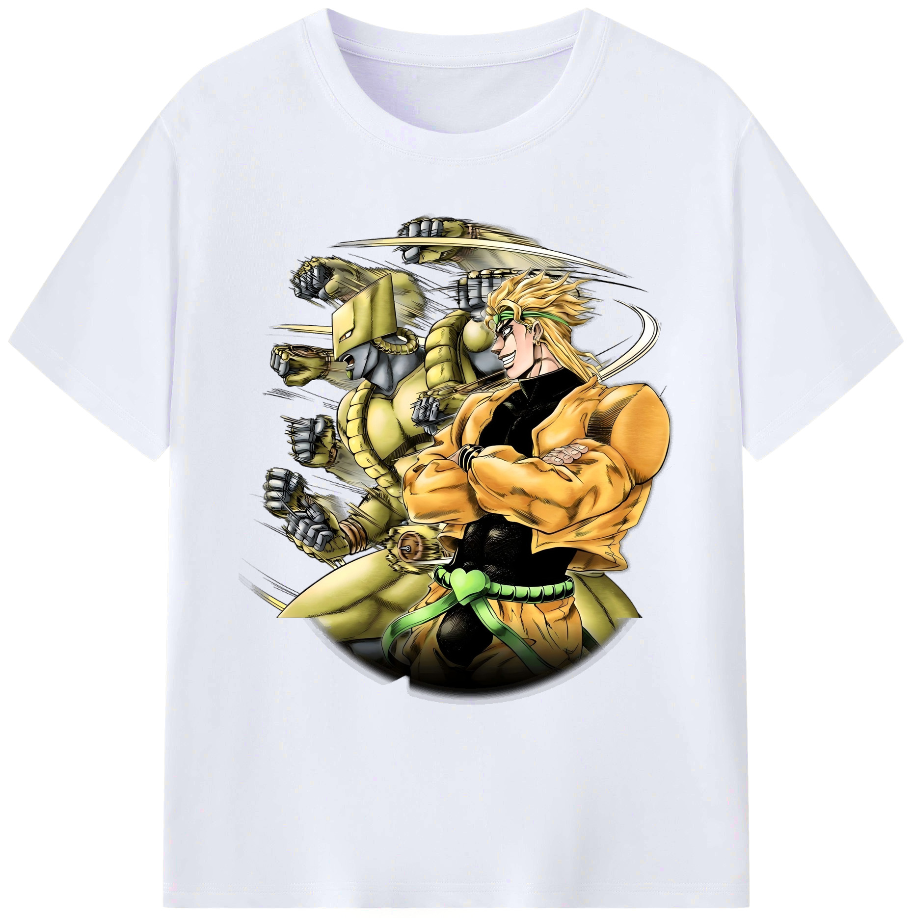 （画像用） ジョジョの奇妙な冒険 ディオ?ブランドー JoJo's Bizarre Adventure Dio Brando 綿100％ メンズ半袖Tシャツ｜肌触りやわらか＆通気性