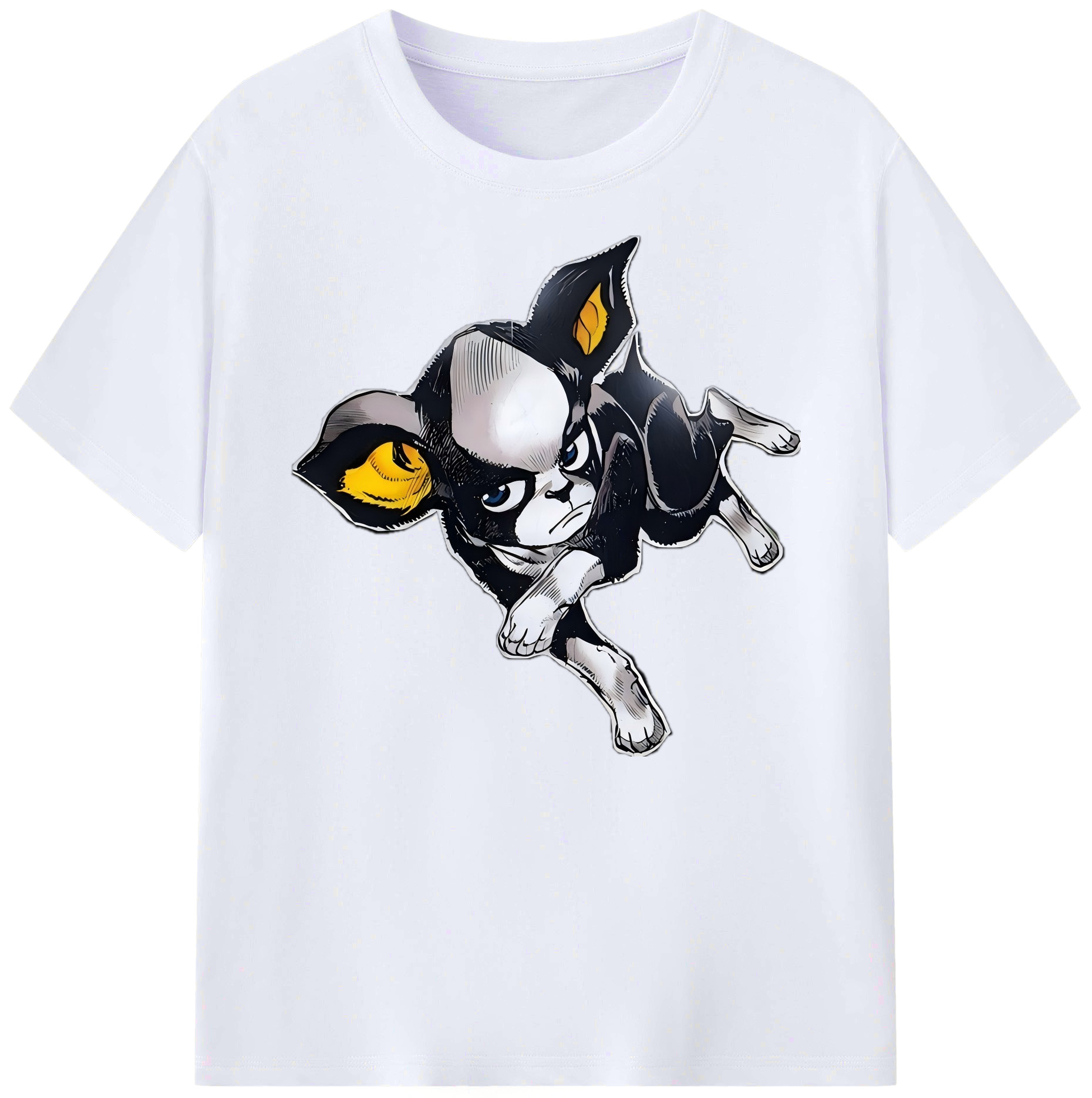 （画像用） ジョジョの奇妙な冒険 イギー JoJo's Bizarre Adventure Iggy 綿100％ メンズ半袖Tシャツ｜肌触りやわらか＆通気性