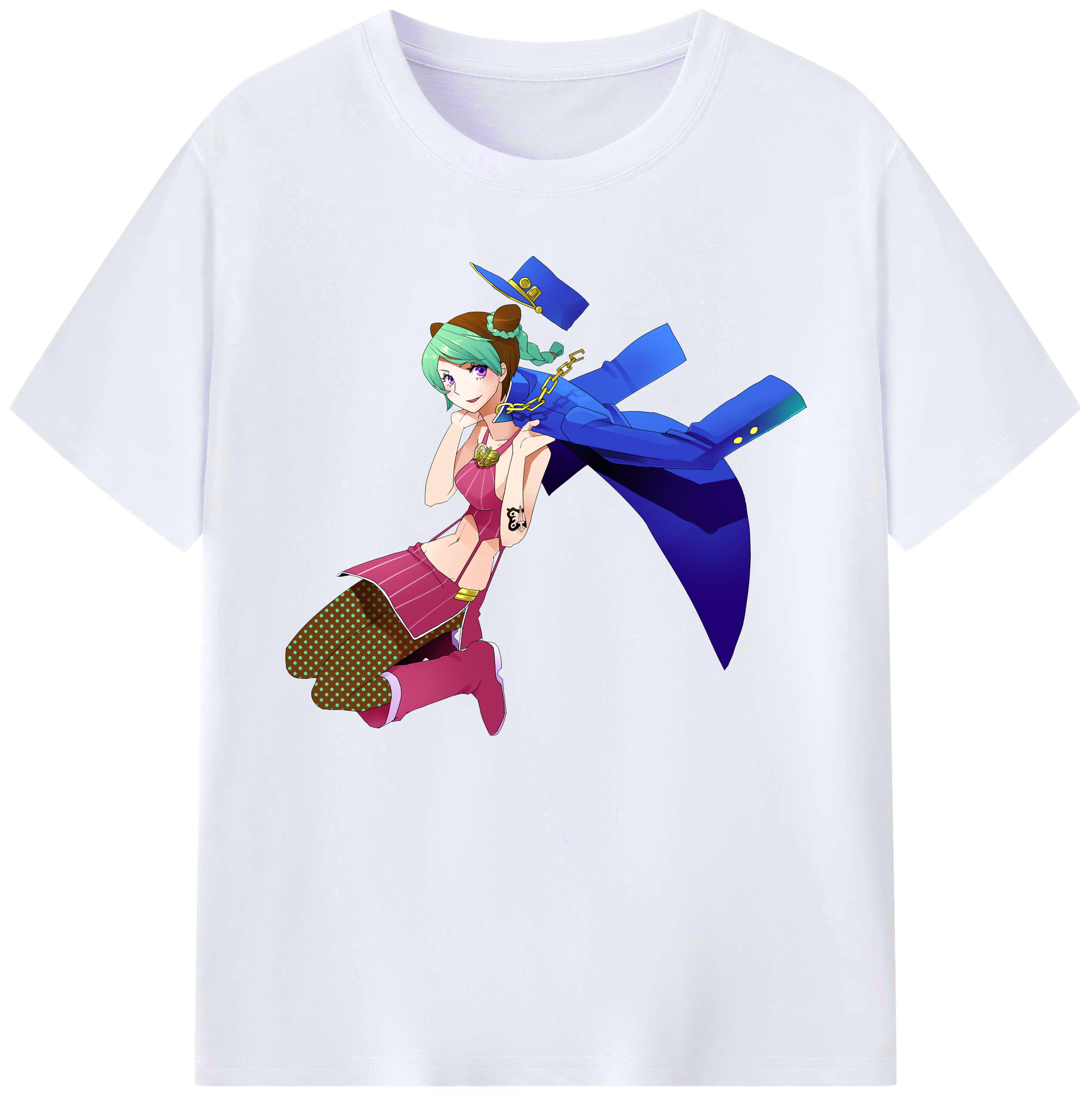 （画像用） "ジョジョの奇妙な冒険 くうじょう ジョリーン JoJo's Bizarre Adventure Jolyne Cujoh " 綿100％ メンズ半袖Tシャツ｜肌触りやわらか＆通気性