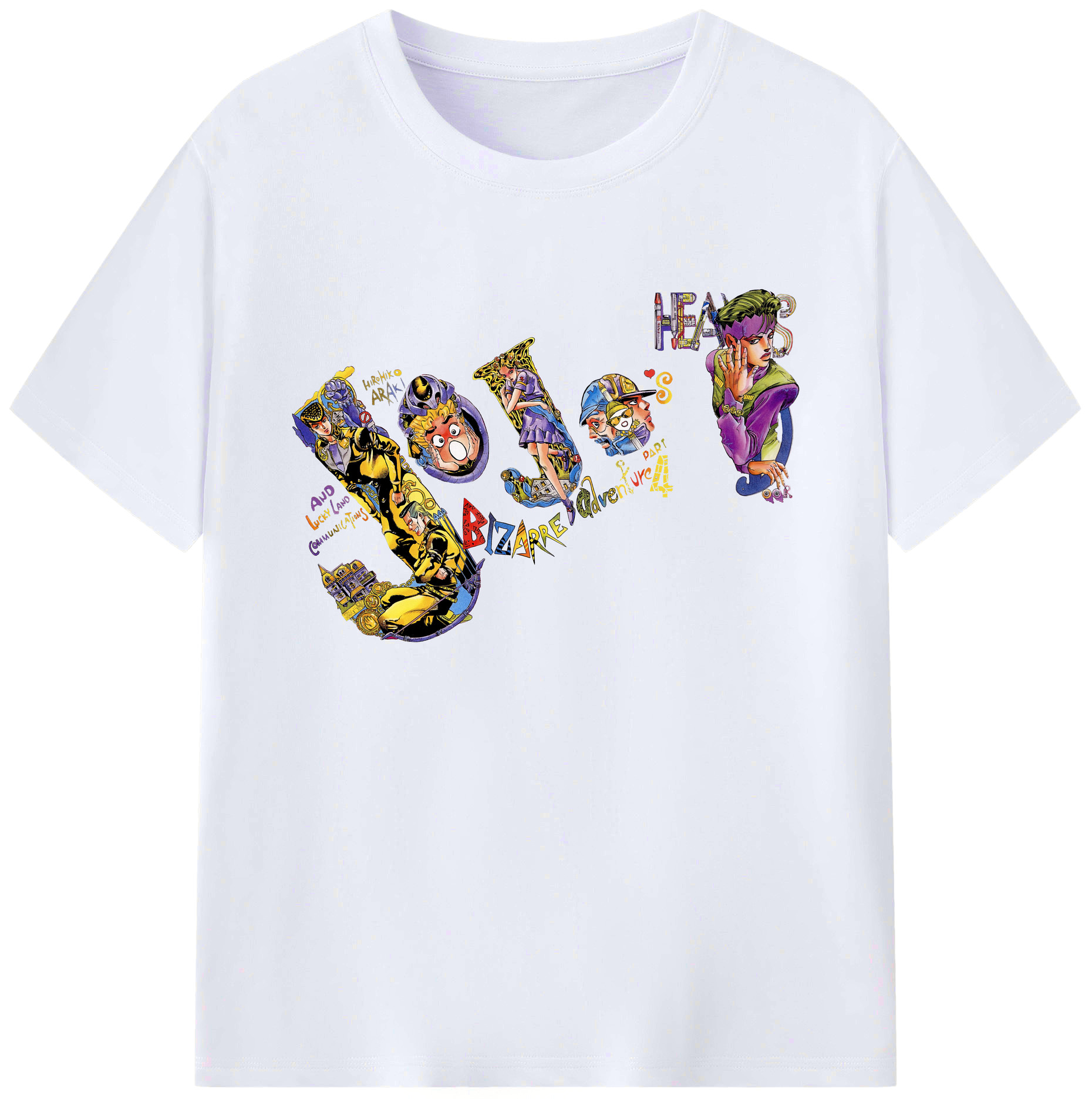 （画像用） ジョジョの奇妙な冒険 JoJo's Bizarre Adventure 綿100％ メンズ半袖Tシャツ｜肌触りやわらか＆通気性