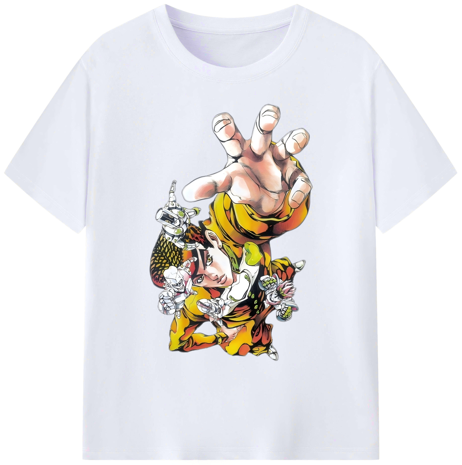 （画像用） ジョジョの奇妙な冒険 ひがしかた じょうすけ JoJo's Bizarre Adventure Higashikata Josuke 綿100％ メンズ半袖Tシャツ｜肌触りやわらか＆通気性
