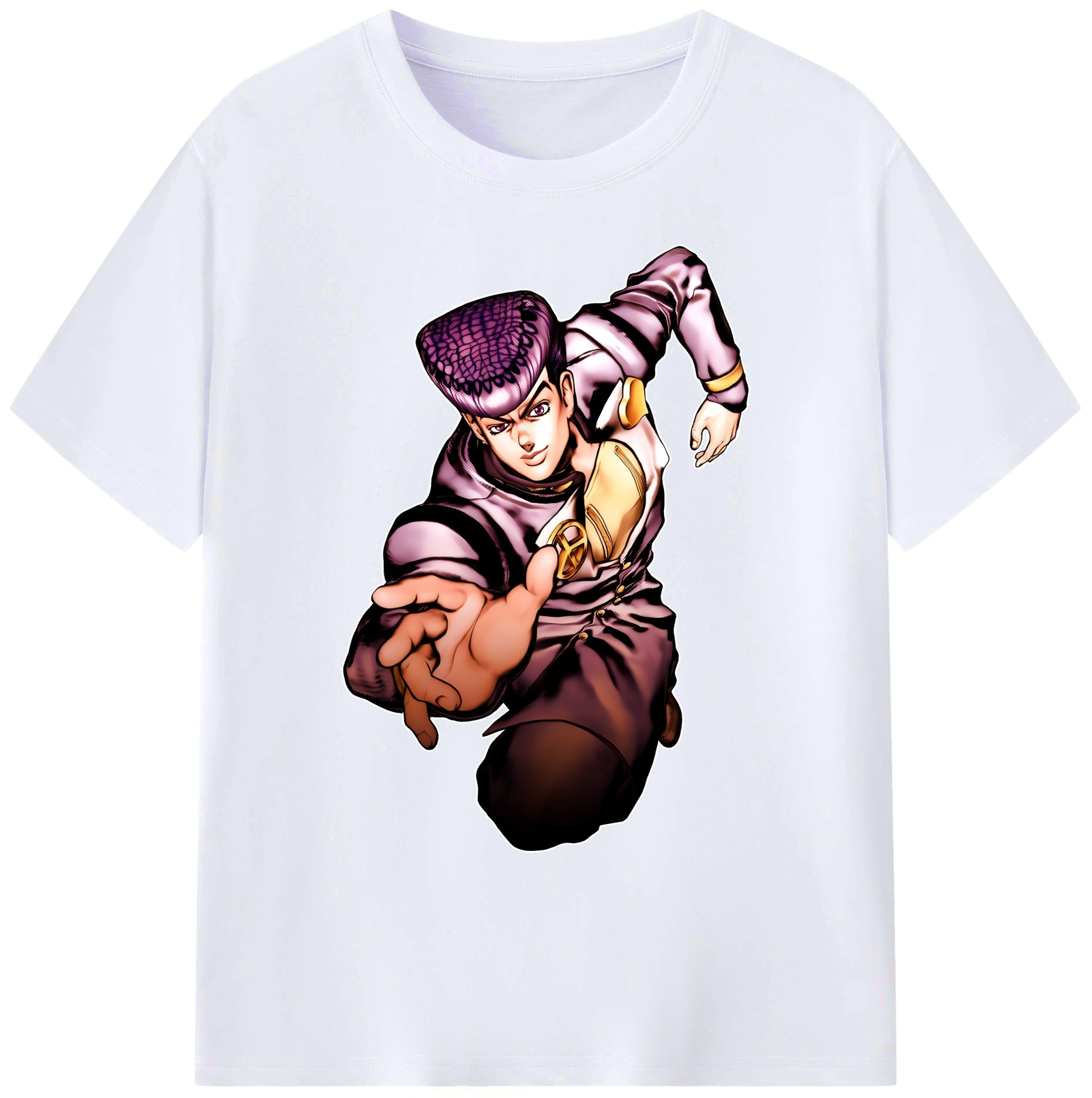 （画像用） ジョジョの奇妙な冒険 ひがしかた じょうすけ JoJo's Bizarre Adventure Higashikata Josuke 綿100％ メンズ半袖Tシャツ｜肌触りやわらか＆通気性