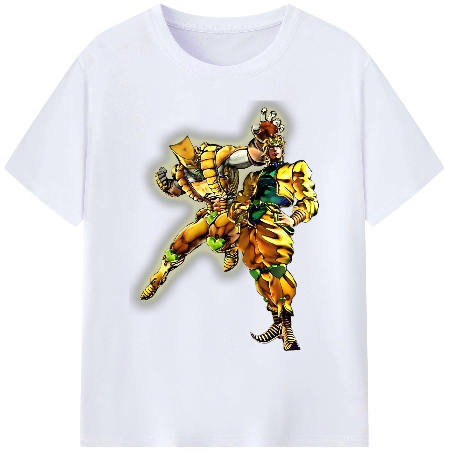 （画像用） ジョジョの奇妙な冒険 ディオ?ブランドー JoJo's Bizarre Adventure Dio Brando 綿100％ メンズ半袖Tシャツ｜肌触りやわらか＆通気性