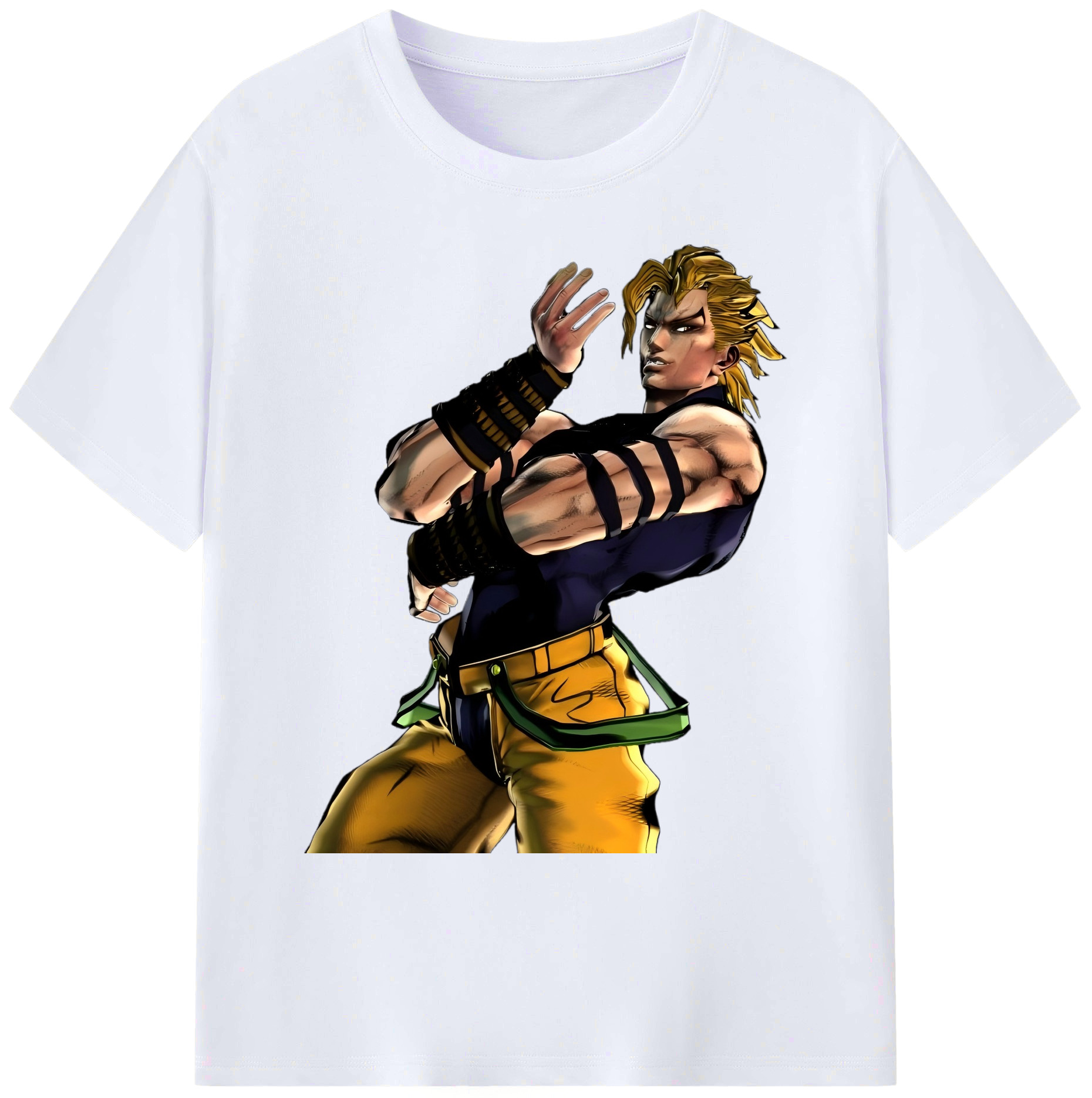 （画像用） ジョジョの奇妙な冒険 ディオ?ブランドー JoJo's Bizarre Adventure Dio Brando 綿100％ メンズ半袖Tシャツ｜肌触りやわらか＆通気性