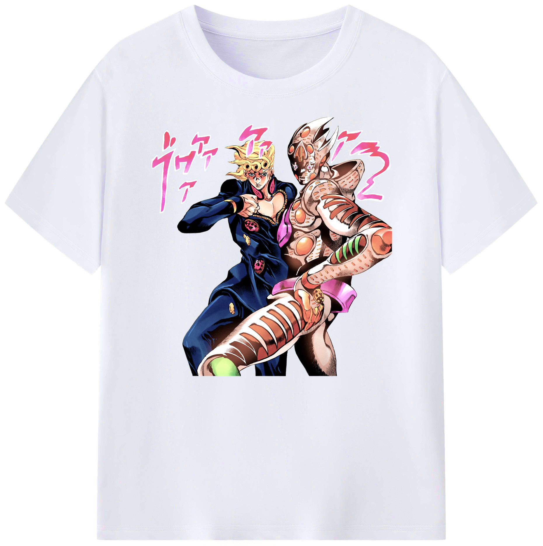 （画像用） ジョジョの奇妙な冒険 ジョルノ?ジョバァーナ JoJo's Bizarre Adventure Giorno Giovanna 綿100％ メンズ半袖Tシャツ｜肌触りやわらか＆通気性