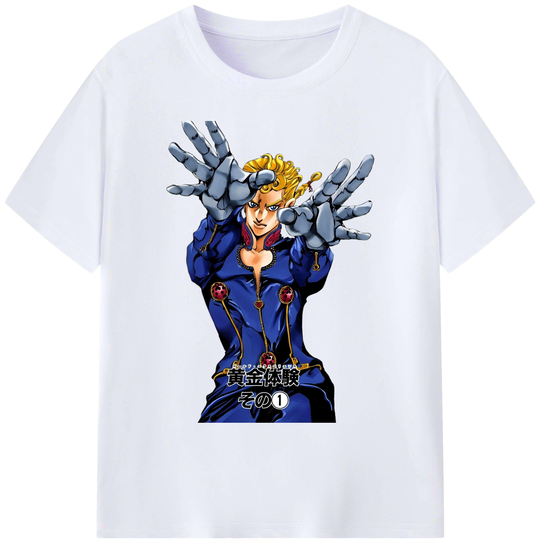 （画像用） ジョジョの奇妙な冒険 ジョルノ?ジョバァーナ JoJo's Bizarre Adventure Giorno Giovanna 綿100％ メンズ半袖Tシャツ｜肌触りやわらか＆通気性