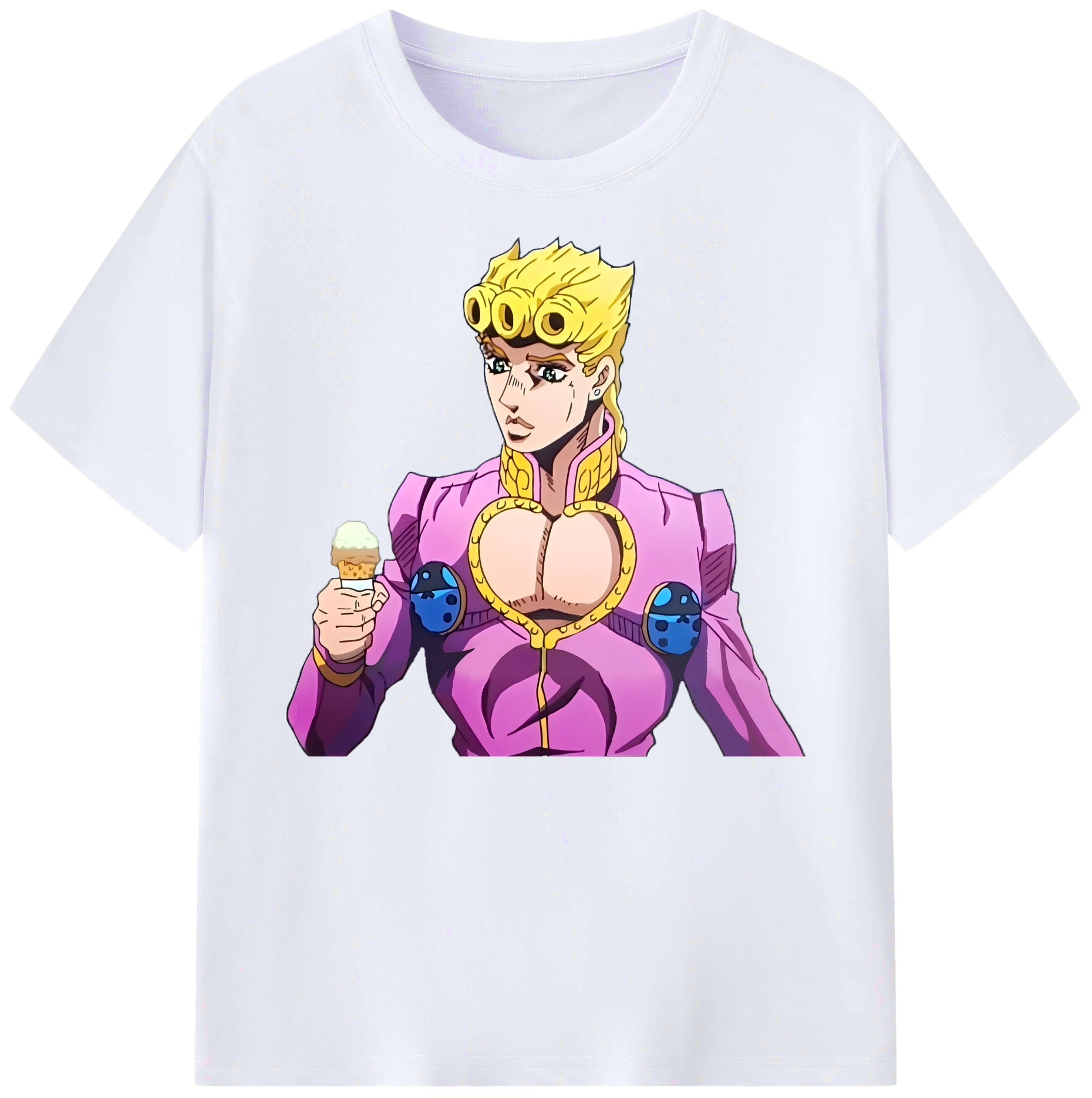 （画像用） ジョジョの奇妙な冒険 ジョルノ?ジョバァーナ JoJo's Bizarre Adventure Giorno Giovanna 綿100％ メンズ半袖Tシャツ｜肌触りやわらか＆通気性