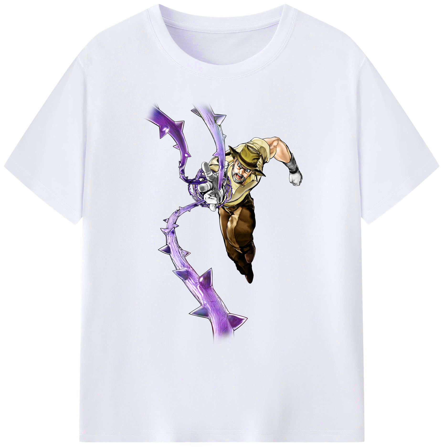 （画像用） ジョジョの奇妙な冒険 ジョセフ?ジョースター JoJo's Bizarre Adventure Joseph Joestar 綿100％ メンズ半袖Tシャツ｜肌触りやわらか＆通気性