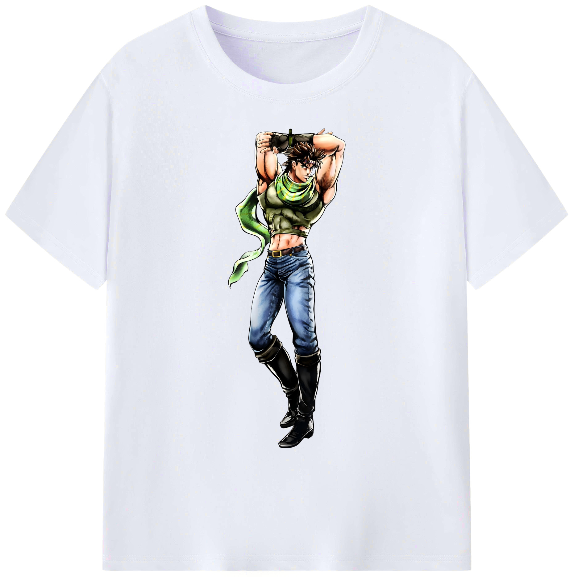 （画像用） ジョジョの奇妙な冒険 ジョセフ?ジョースター JoJo's Bizarre Adventure Joseph Joestar 綿100％ メンズ半袖Tシャツ｜肌触りやわらか＆通気性