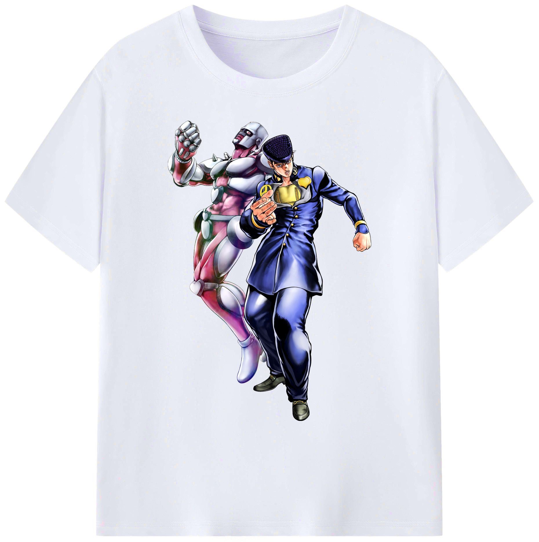 （画像用） ジョジョの奇妙な冒険 ひがしかた じょうすけ JoJo's Bizarre Adventure Higashikata Josuke 綿100％ メンズ半袖Tシャツ｜肌触りやわらか＆通気性