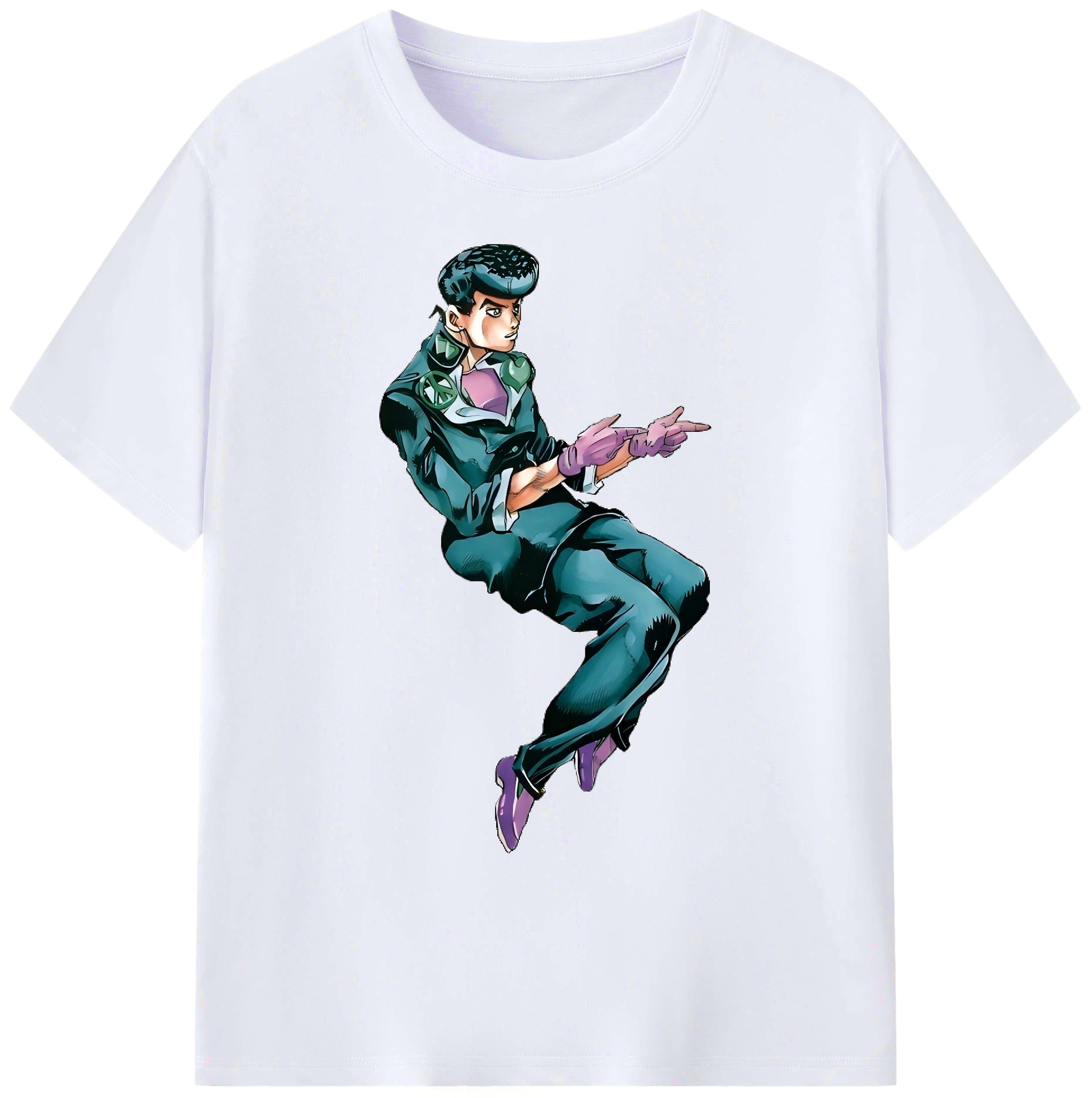 （画像用） ジョジョの奇妙な冒険 ひがしかた じょうすけ JoJo's Bizarre Adventure Higashikata Josuke 綿100％ メンズ半袖Tシャツ｜肌触りやわらか＆通気性