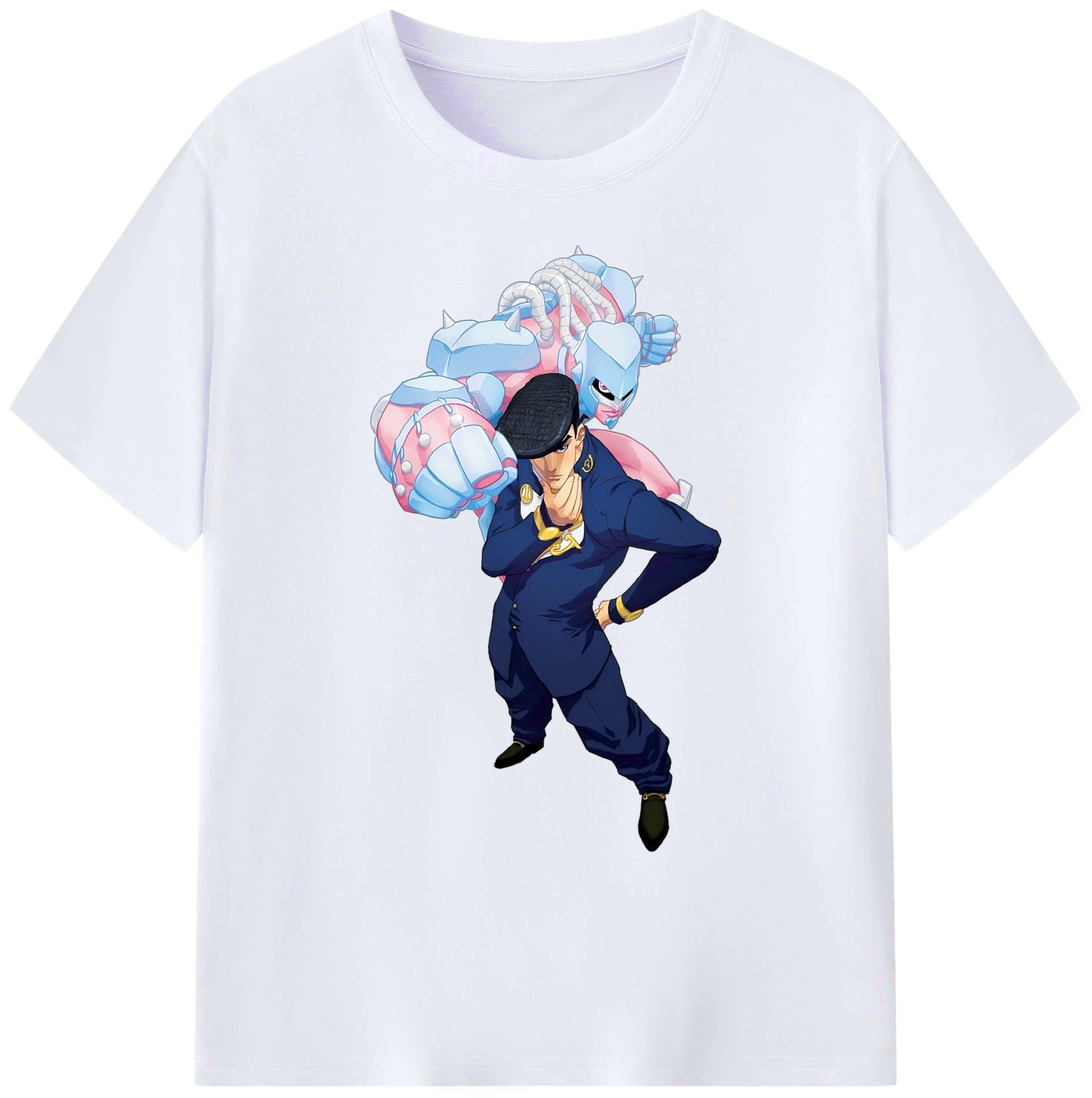 （画像用） ジョジョの奇妙な冒険 ひがしかた じょうすけ JoJo's Bizarre Adventure Higashikata Josuke 綿100％ メンズ半袖Tシャツ｜肌触りやわらか＆通気性