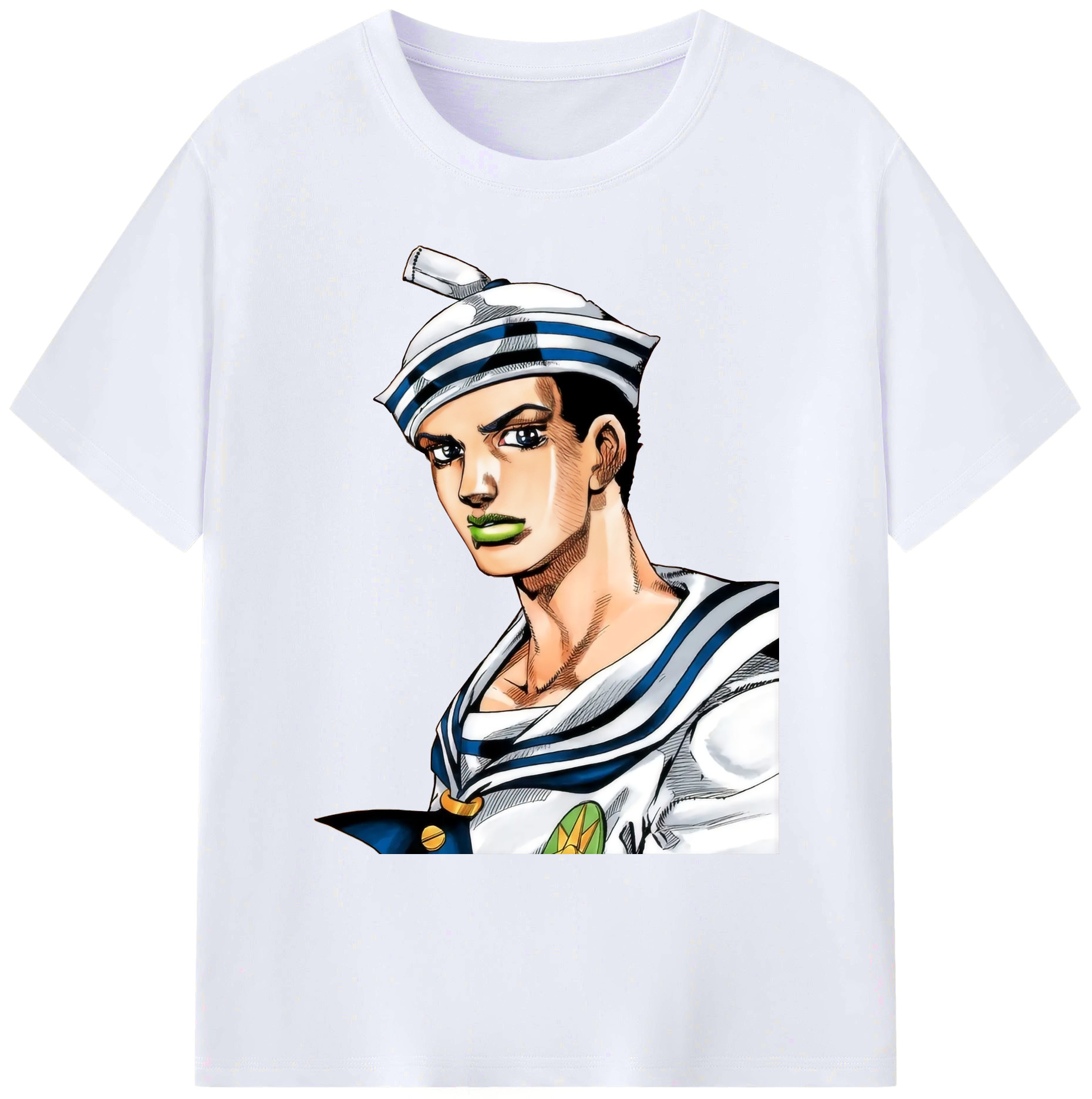 （画像用） ジョジョの奇妙な冒険 東方定助 JoJo's Bizarre Adventure Higashikata Josuke 綿100％ メンズ半袖Tシャツ｜肌触りやわらか＆通気性