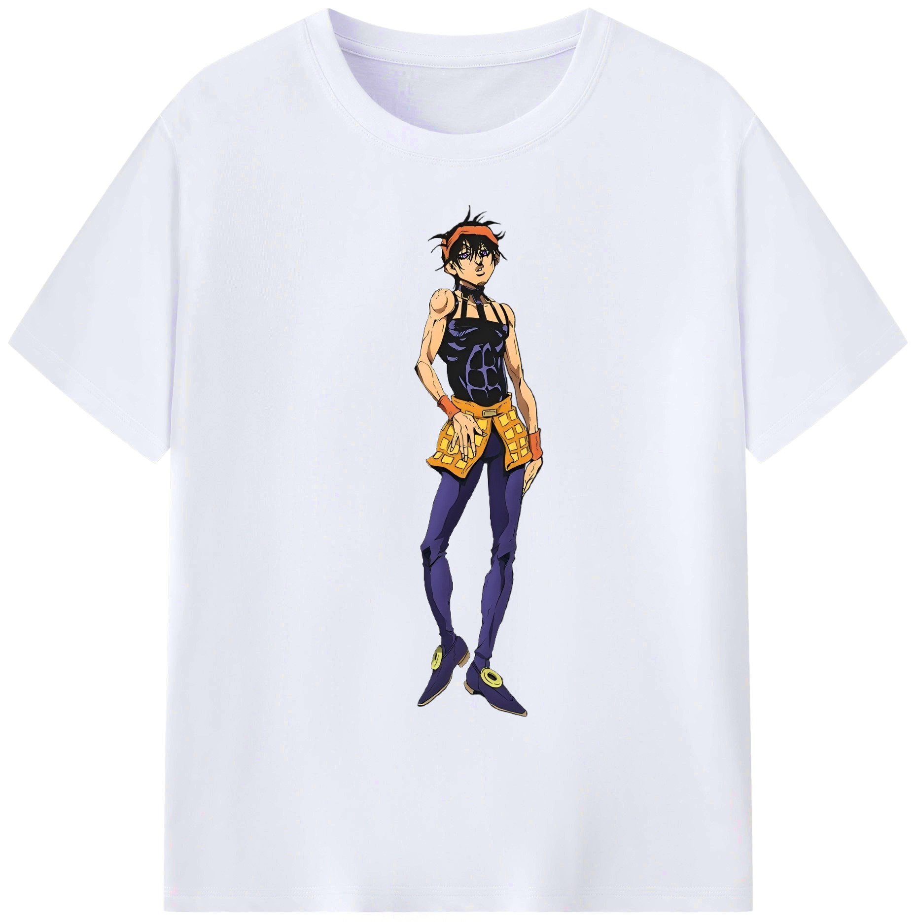 （画像用） ジョジョの奇妙な冒険 ナランチャ?ギルガ JoJo's Bizarre Adventure Narancia Ghirga 綿100％ メンズ半袖Tシャツ｜肌触りやわらか＆通気性