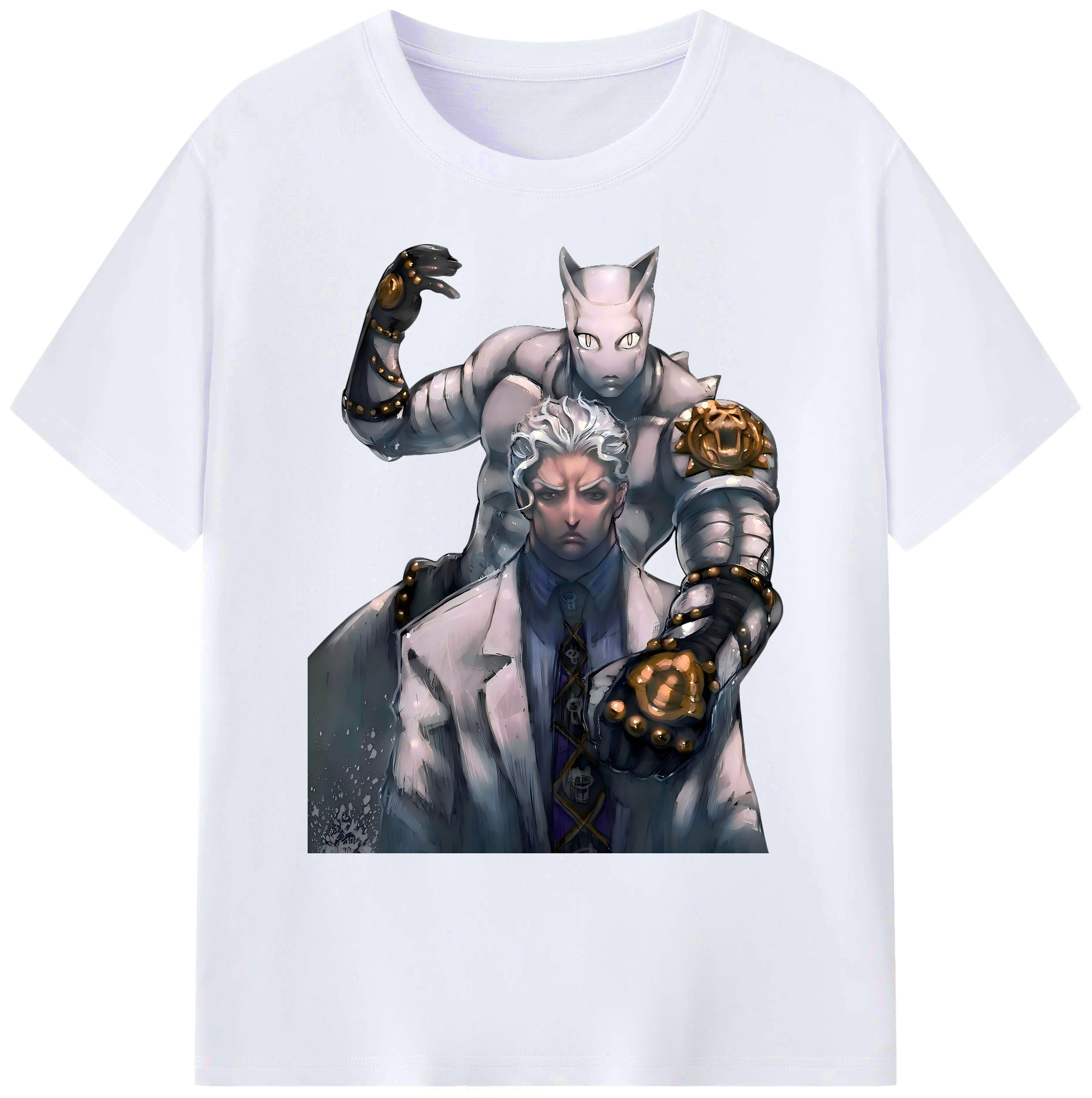 （画像用） ジョジョの奇妙な冒険 きら よしかげ JoJo's Bizarre Adventure Kira Yoshikage 綿100％ メンズ半袖Tシャツ｜肌触りやわらか＆通気性