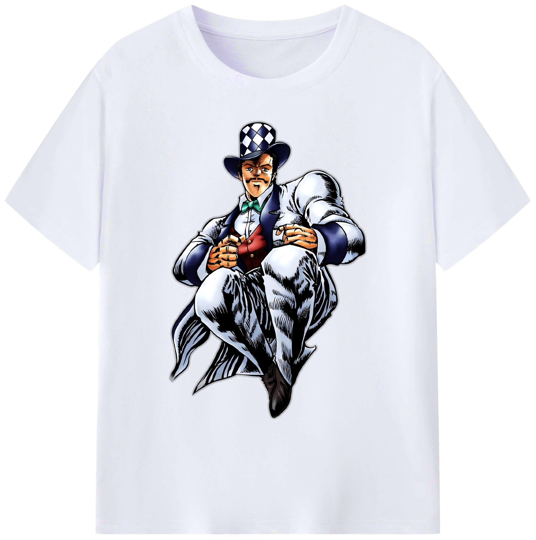 （画像用） ジョジョの奇妙な冒険 ウィル?アントニオ?ツェペリ JoJo's Bizarre Adventure Will Anthonio Zeppeli 綿100％ メンズ半袖Tシャツ｜肌触りやわらか＆通気性