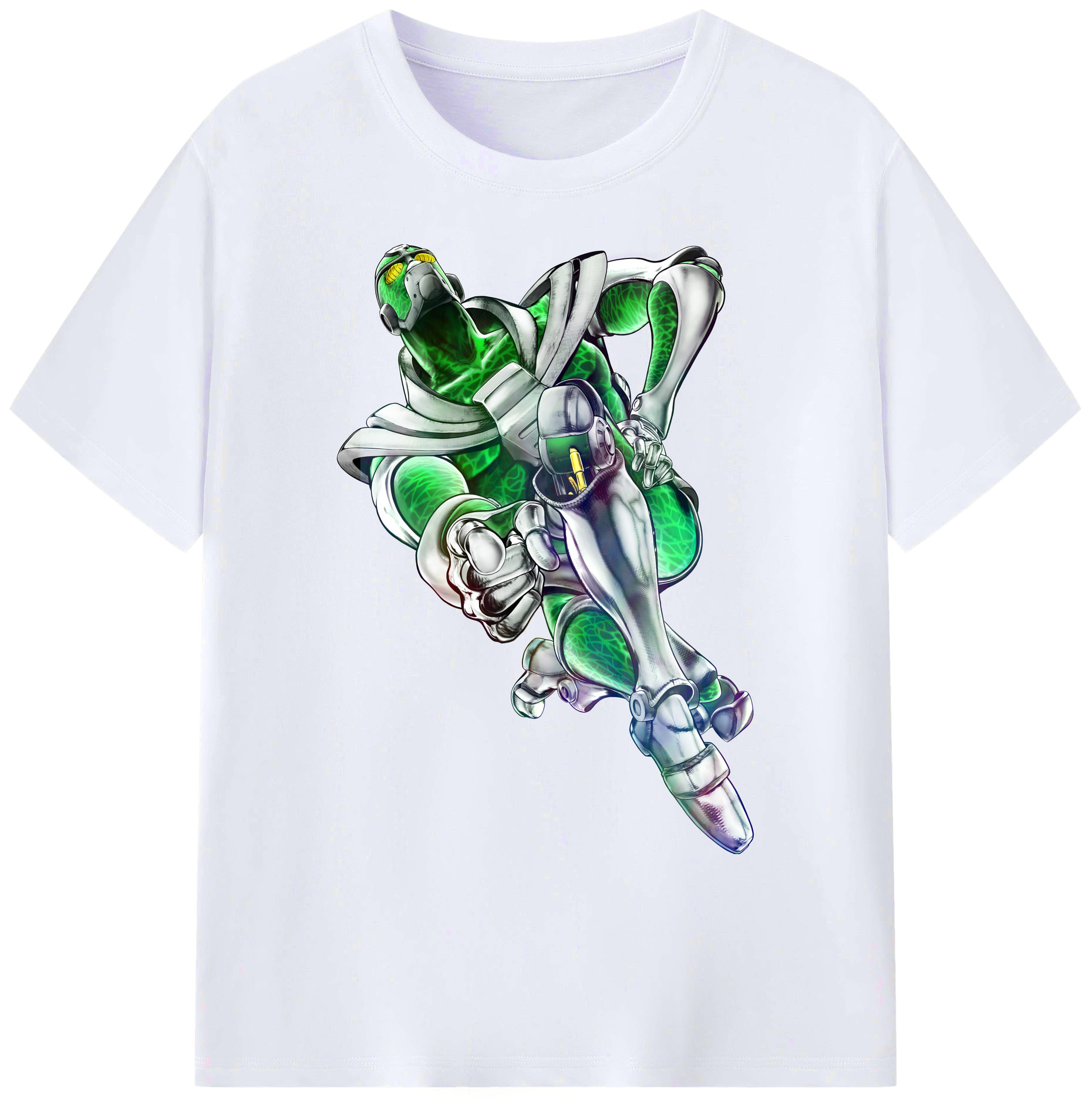 （画像用） ジョジョの奇妙な冒険 花京院 典明（かきょういん のりあき） JoJo's Bizarre Adventure Kakyoin Noriaki 綿100％ メンズ半袖Tシャツ｜肌触りやわらか＆通気性