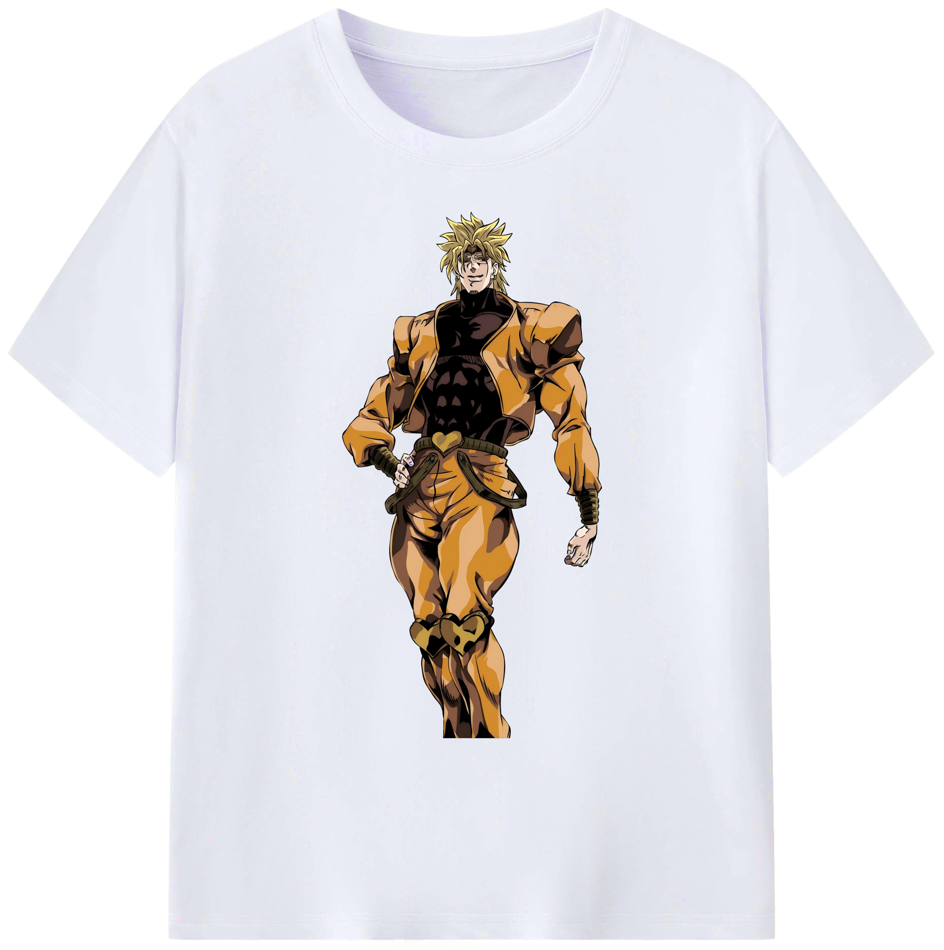 （画像用） ジョジョの奇妙な冒険 ディオ?ブランドー JoJo's Bizarre Adventure Dio Brando 綿100％ メンズ半袖Tシャツ｜肌触りやわらか＆通気性
