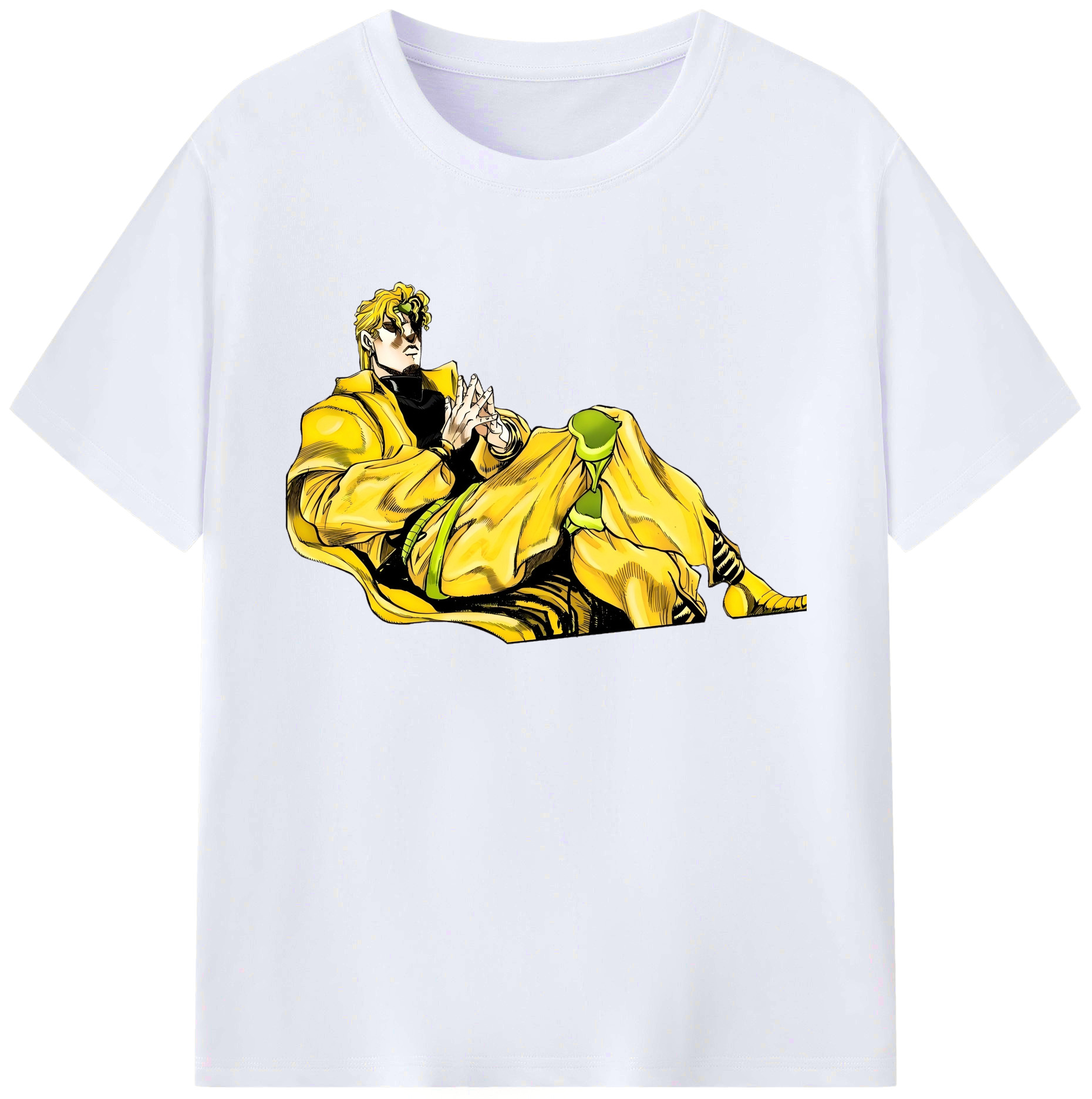 （画像用） ジョジョの奇妙な冒険 ディオ?ブランドー JoJo's Bizarre Adventure Dio Brando 綿100％ メンズ半袖Tシャツ｜肌触りやわらか＆通気性