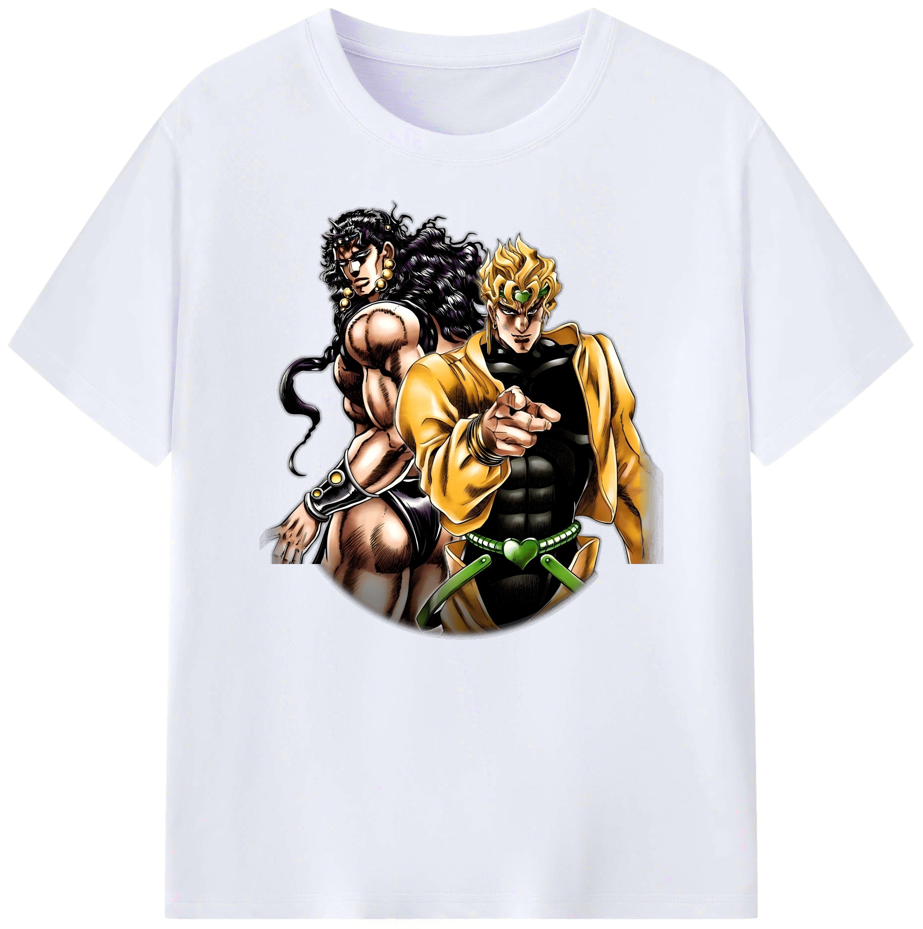 （画像用） ジョジョの奇妙な冒険 ディオ?ブランドー JoJo's Bizarre Adventure Dio Brando 綿100％ メンズ半袖Tシャツ｜肌触りやわらか＆通気性