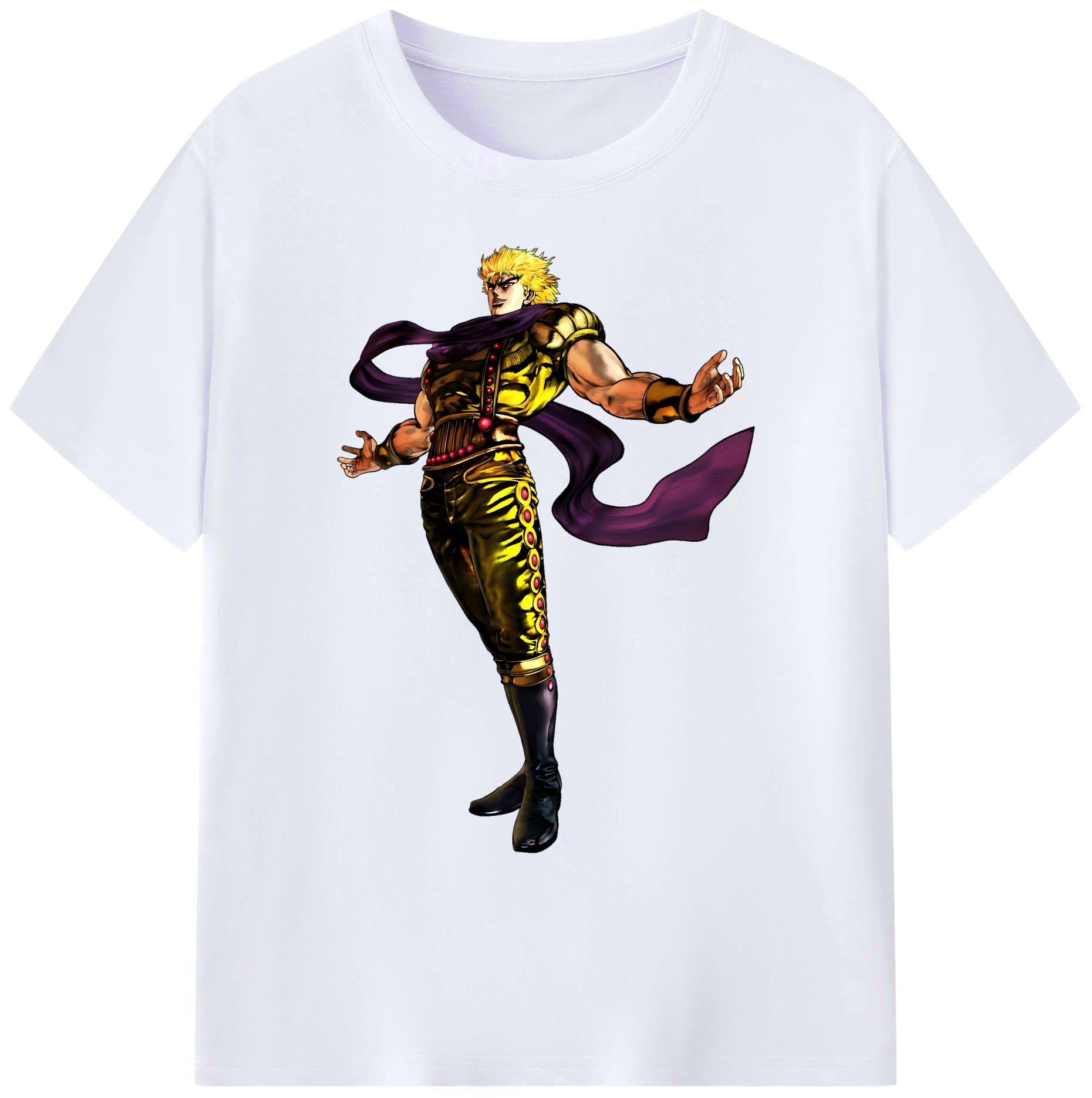 （画像用） ジョジョの奇妙な冒険 ディオ?ブランドー JoJo's Bizarre Adventure Dio Brando 綿100％ メンズ半袖Tシャツ｜肌触りやわらか＆通気性