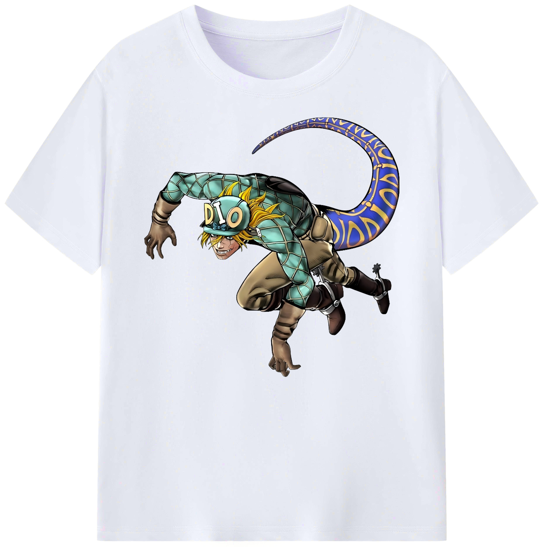 （画像用） ジョジョの奇妙な冒険 ディオ?ブランドー JoJo's Bizarre Adventure Dio Brando 綿100％ メンズ半袖Tシャツ｜肌触りやわらか＆通気性