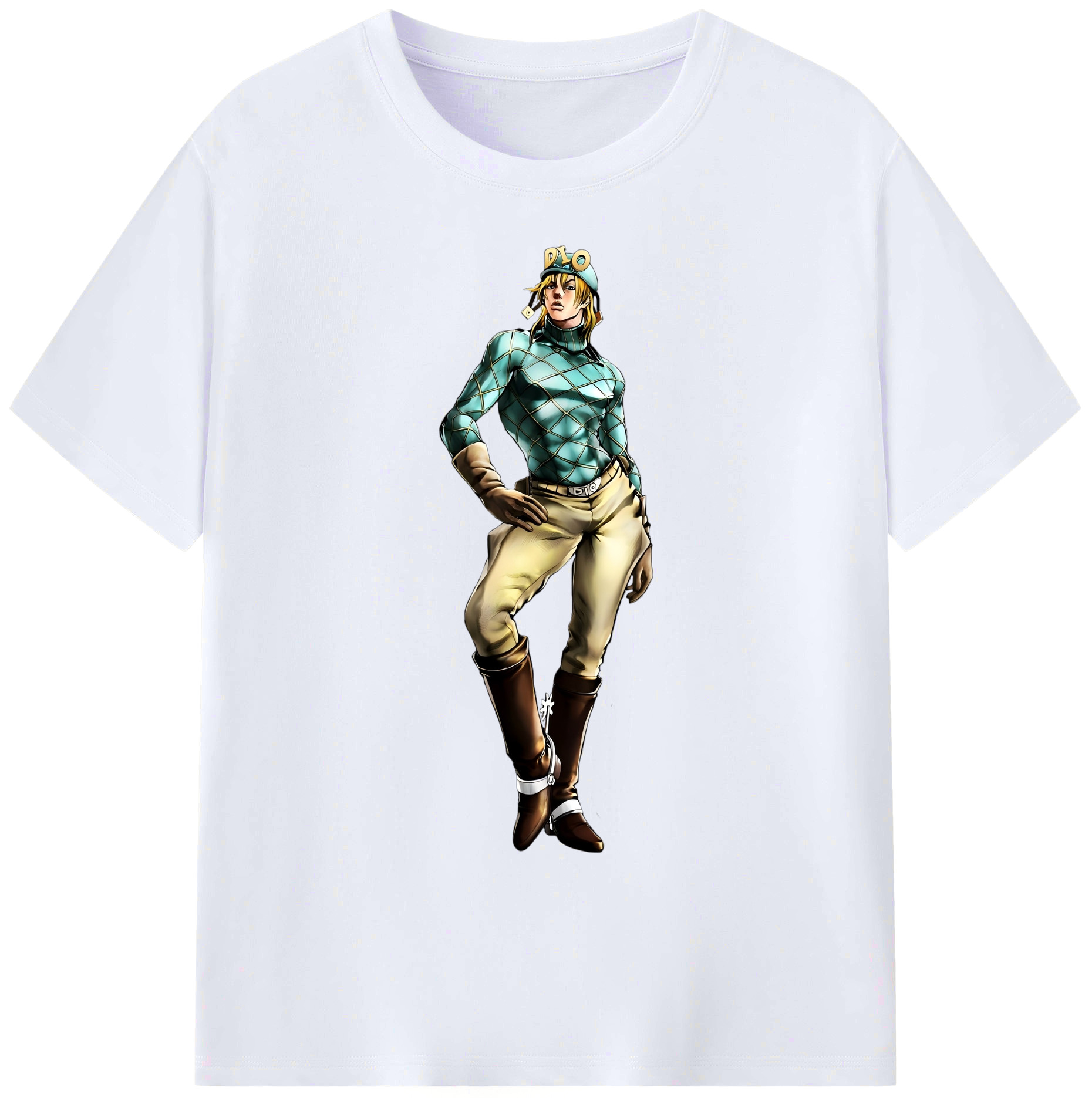 （画像用） ジョジョの奇妙な冒険 ディオ?ブランドー JoJo's Bizarre Adventure Dio Brando 綿100％ メンズ半袖Tシャツ｜肌触りやわらか＆通気性