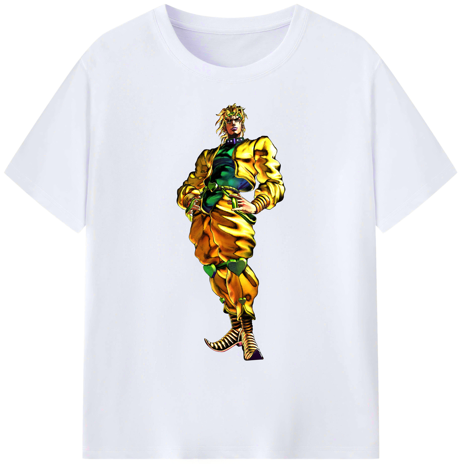 （画像用） ジョジョの奇妙な冒険 ディオ?ブランドー JoJo's Bizarre Adventure Dio Brando 綿100％ メンズ半袖Tシャツ｜肌触りやわらか＆通気性