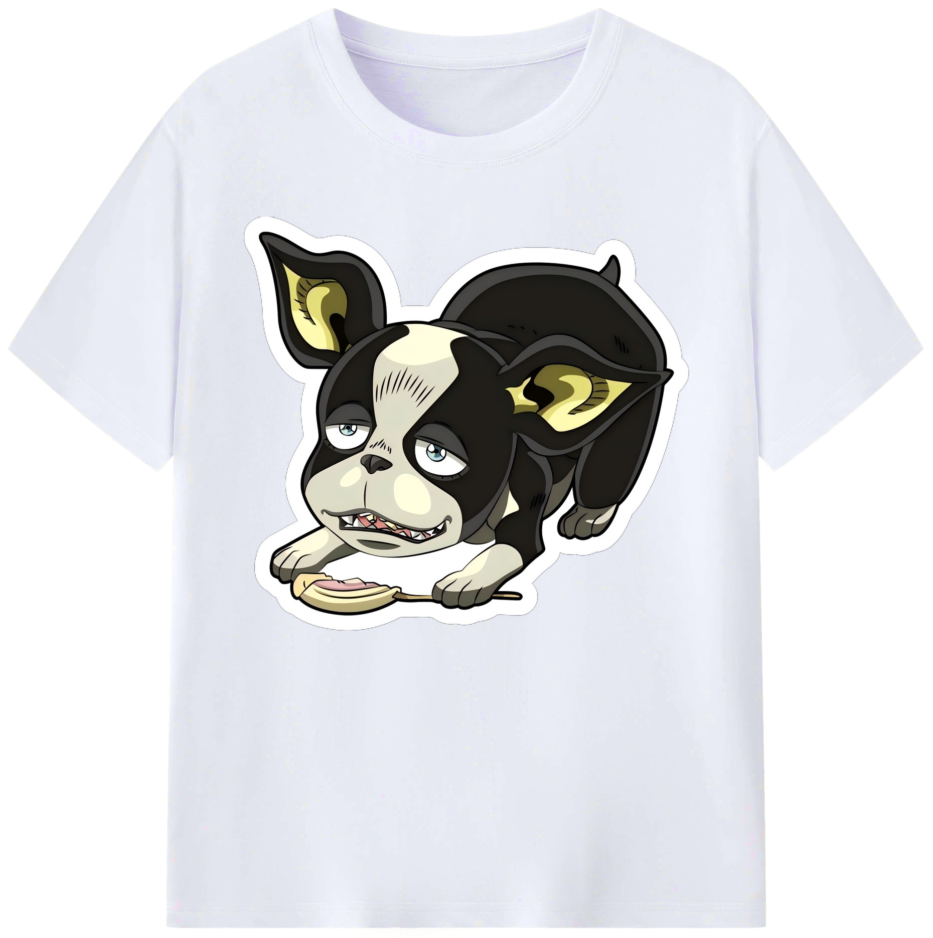 （画像用） ジョジョの奇妙な冒険 イギー JoJo's Bizarre Adventure Iggy 綿100％ メンズ半袖Tシャツ｜肌触りやわらか＆通気性