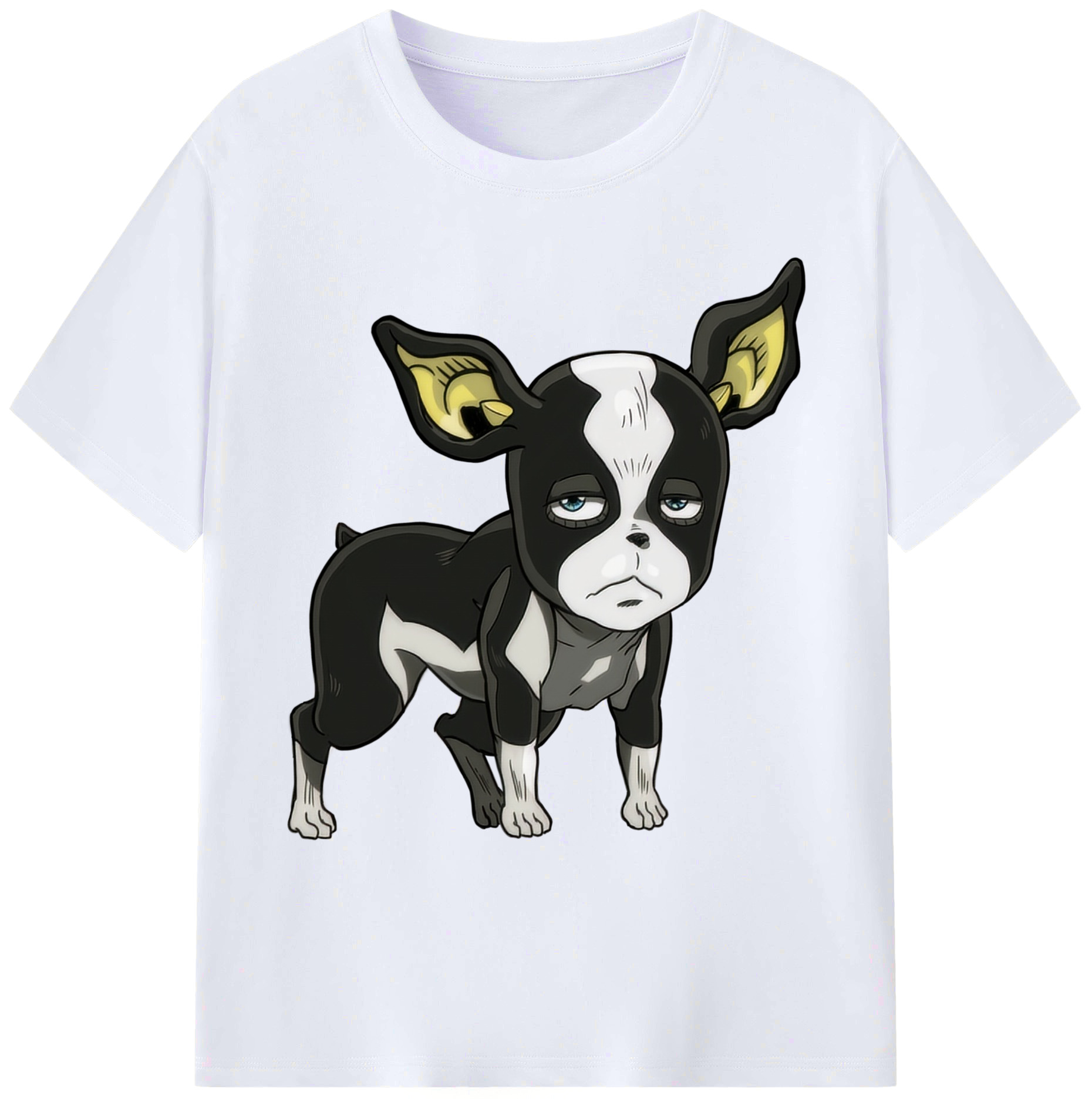 （画像用） ジョジョの奇妙な冒険 イギー JoJo's Bizarre Adventure Iggy 綿100％ メンズ半袖Tシャツ｜肌触りやわらか＆通気性