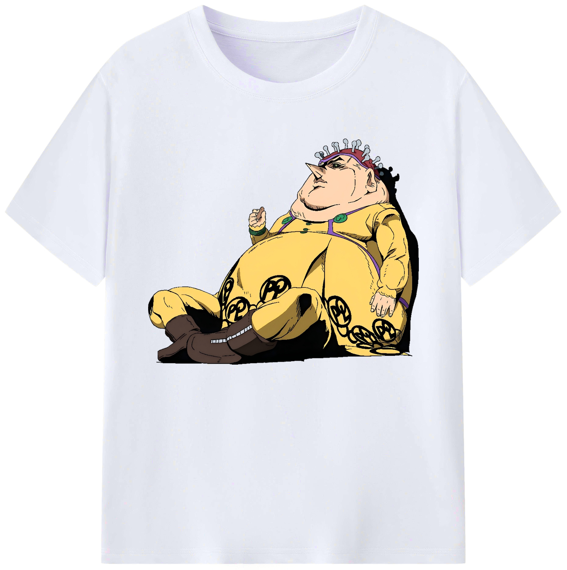 （画像用） ジョジョの奇妙な冒険 ポルポ JoJo's Bizarre Adventure Polpo 綿100％ メンズ半袖Tシャツ｜肌触りやわらか＆通気性
