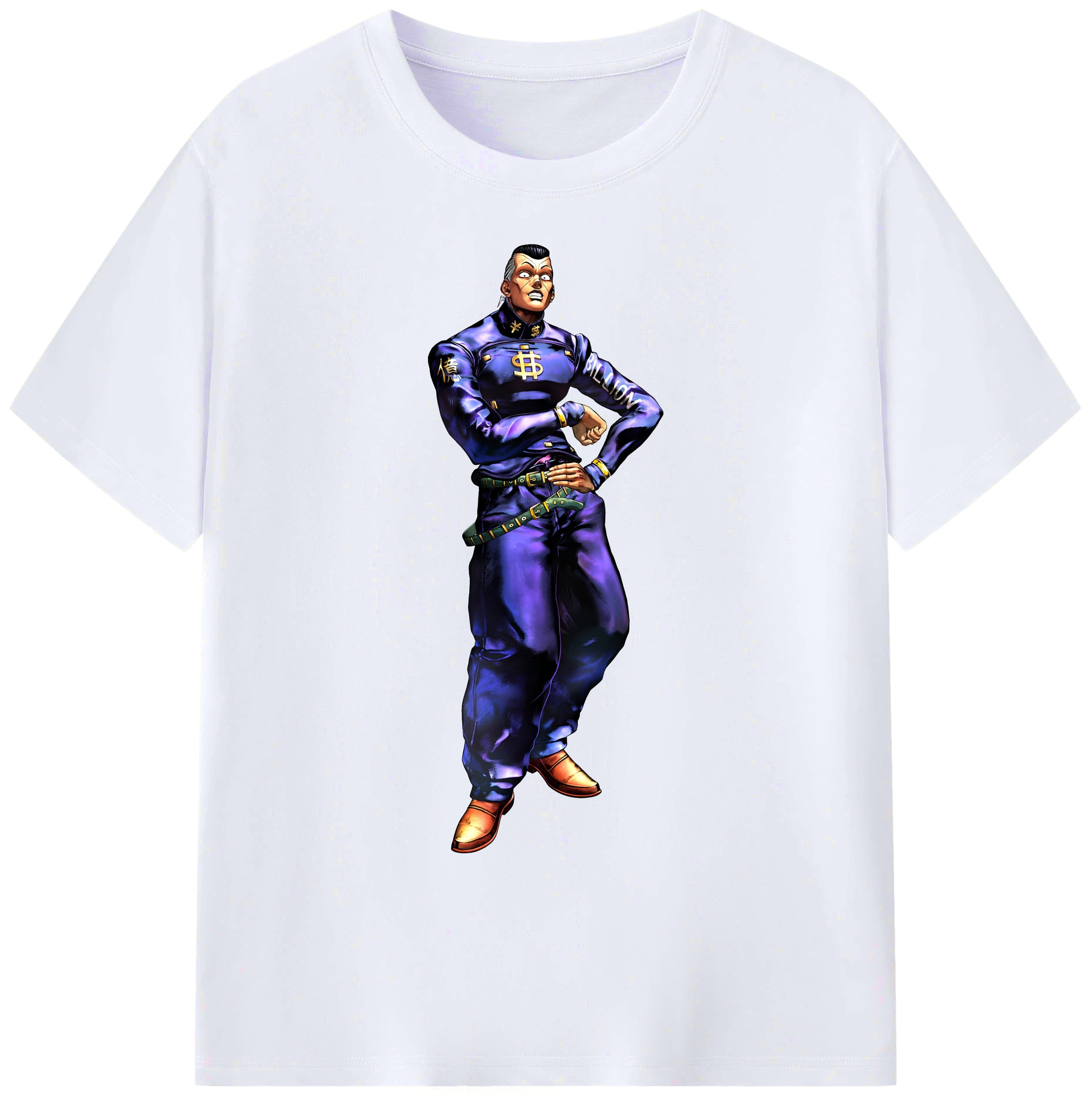 （画像用） ジョジョの奇妙な冒険 虹村億泰 にじむら おくやす JoJo's Bizarre Adventure Nijimura Okuyasu 綿100％ メンズ半袖Tシャツ｜肌触りやわらか＆通気性