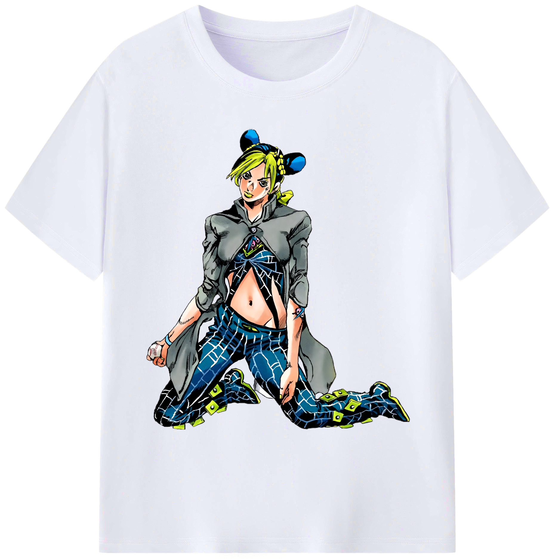 （画像用） "ジョジョの奇妙な冒険 くうじょう ジョリーン JoJo's Bizarre Adventure Jolyne Cujoh " 綿100％ メンズ半袖Tシャツ｜肌触りやわらか＆通気性