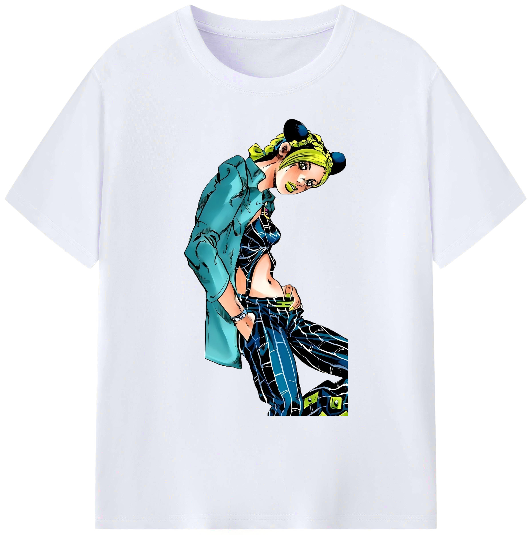 （画像用） "ジョジョの奇妙な冒険 くうじょう ジョリーン JoJo's Bizarre Adventure Jolyne Cujoh " 綿100％ メンズ半袖Tシャツ｜肌触りやわらか＆通気性