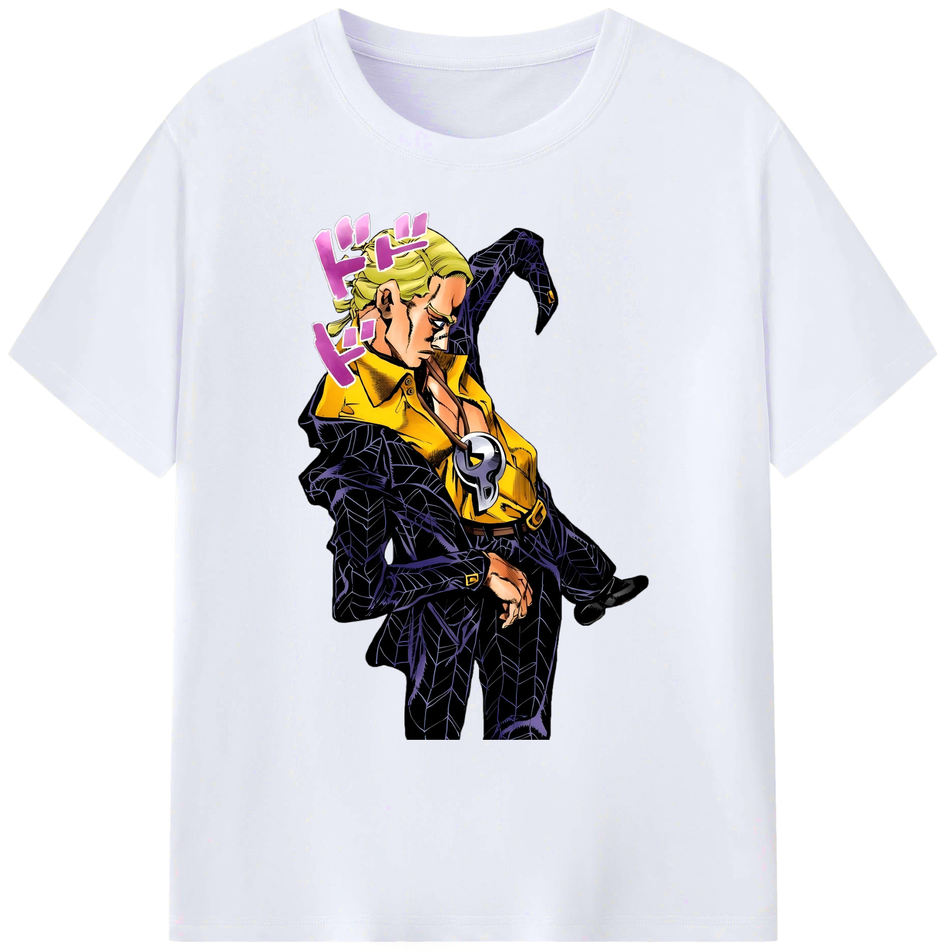 （画像用） ジョジョの奇妙な冒険 プロシュート JoJo's Bizarre Adventure Prosciutto 綿100％ メンズ半袖Tシャツ｜肌触りやわらか＆通気性