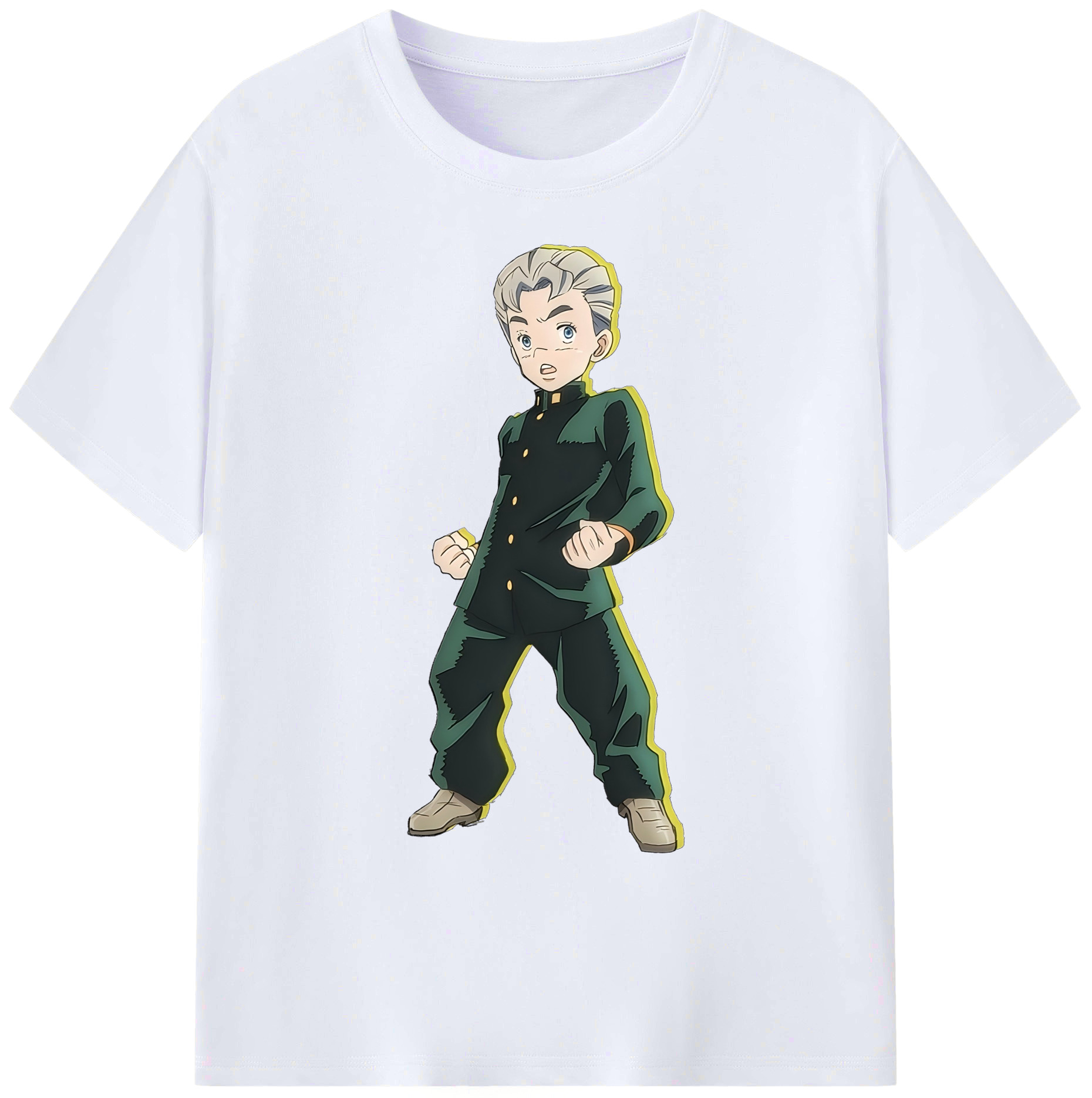 （画像用） ジョジョの奇妙な冒険 広瀨康一 JoJo's Bizarre Adventure Hirose Koichi 綿100％ メンズ半袖Tシャツ｜肌触りやわらか＆通気性