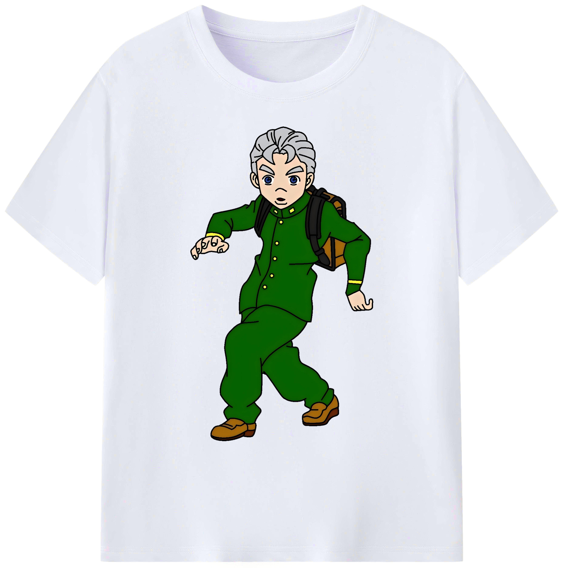 （画像用） ジョジョの奇妙な冒険 広瀨康一 JoJo's Bizarre Adventure Hirose Koichi 綿100％ メンズ半袖Tシャツ｜肌触りやわらか＆通気性