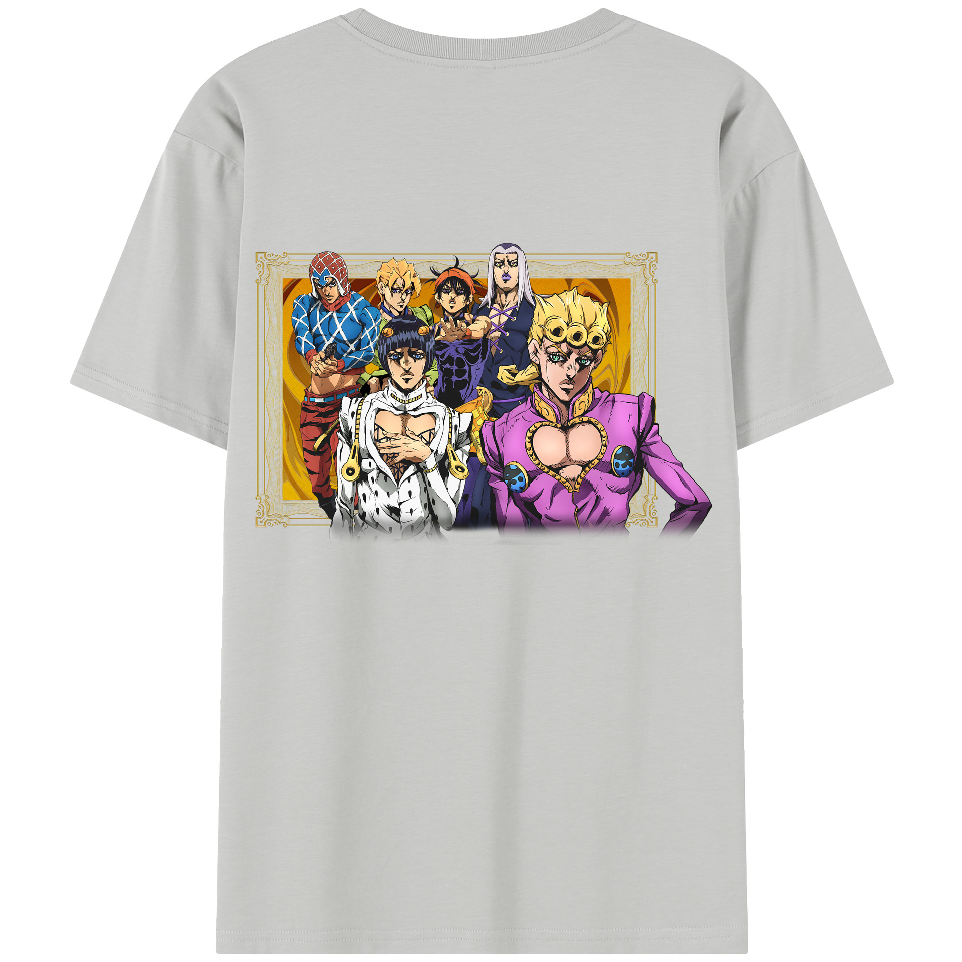 （画像用） ジョジョの奇妙な冒険 ジョルノ?ジョバァーナ JoJo's Bizarre Adventure Giorno Giovanna レディース半袖Tシャツ(バックプリント)