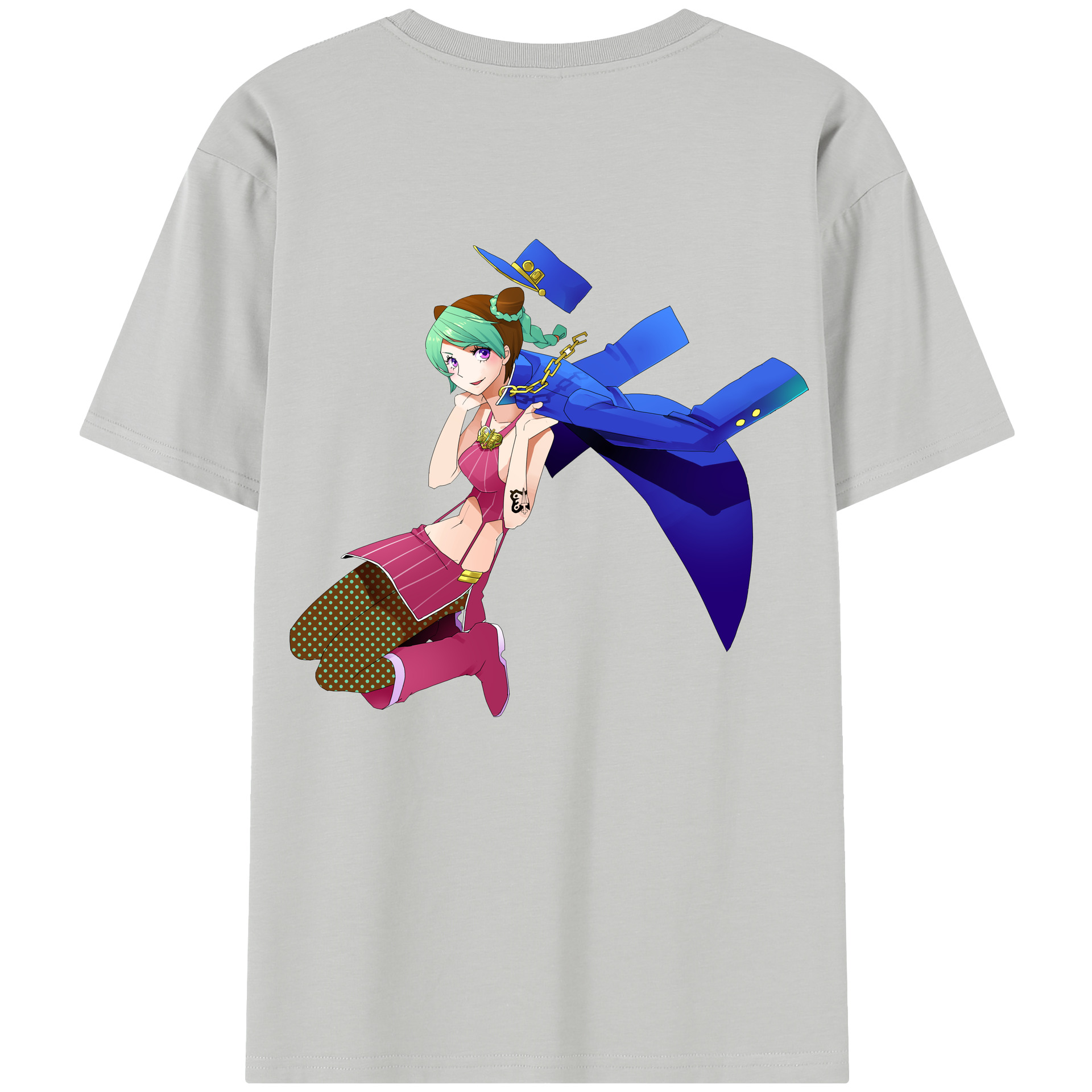 （画像用） "ジョジョの奇妙な冒険 くうじょう ジョリーン JoJo's Bizarre Adventure Jolyne Cujoh " レディース半袖Tシャツ(バックプリント)