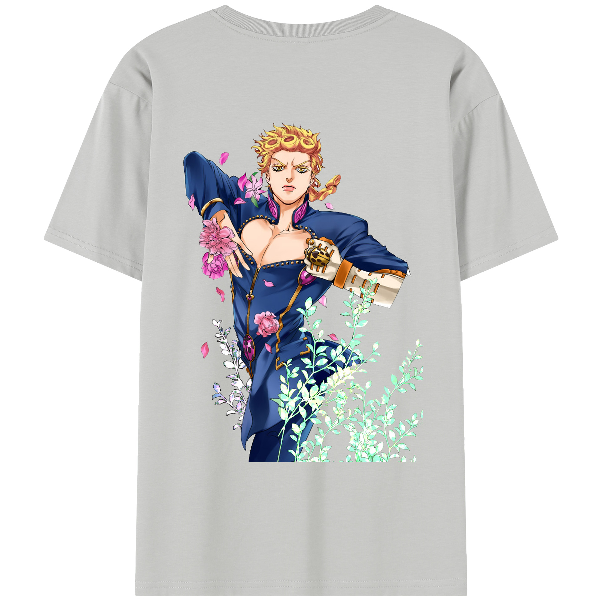 （画像用） ジョジョの奇妙な冒険 ジョルノ?ジョバァーナ JoJo's Bizarre Adventure Giorno Giovanna レディース半袖Tシャツ(バックプリント)