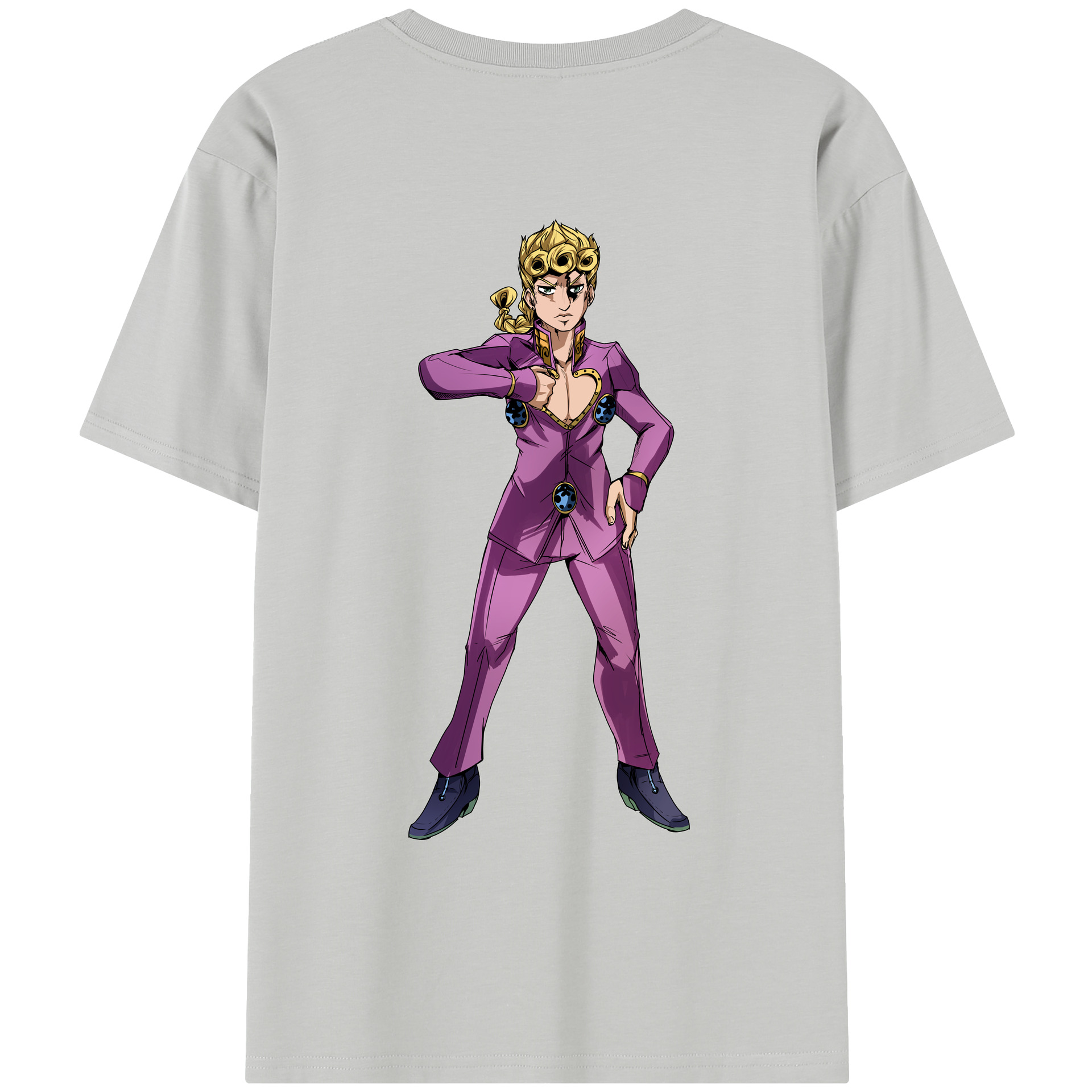 （画像用） ジョジョの奇妙な冒険 ジョルノ?ジョバァーナ JoJo's Bizarre Adventure Giorno Giovanna レディース半袖Tシャツ(バックプリント)