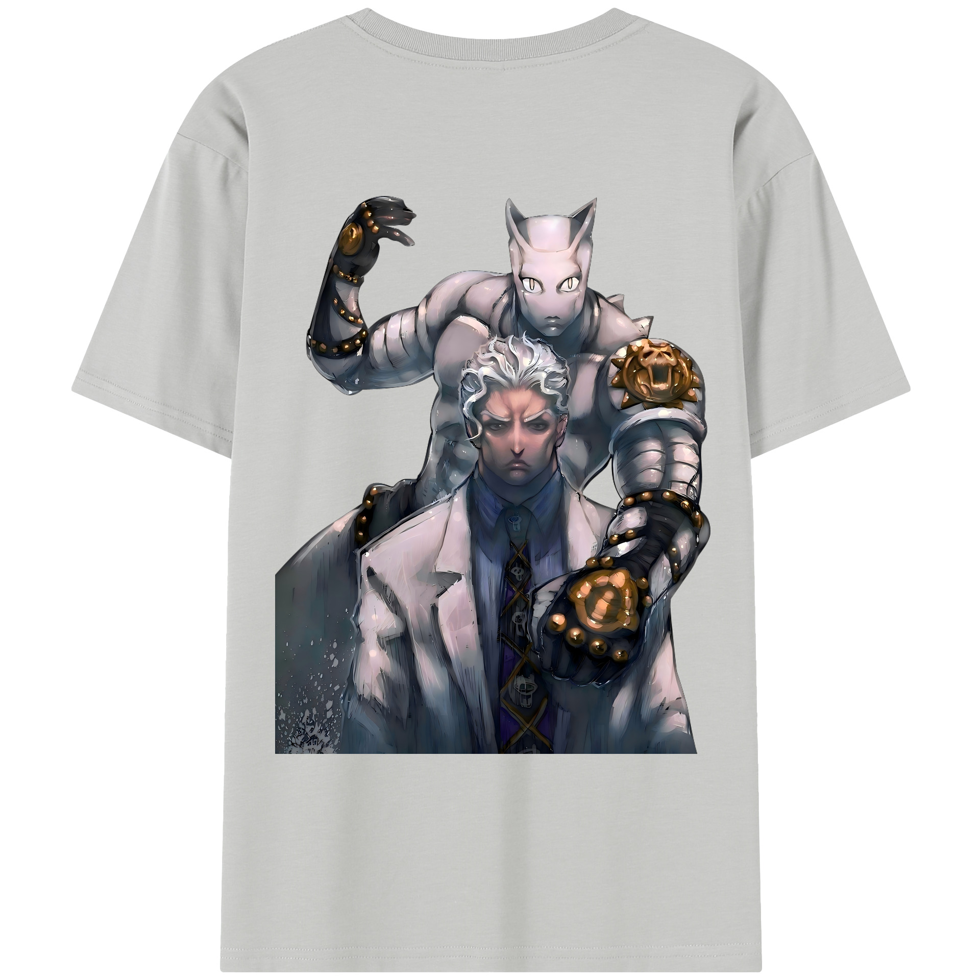 （画像用） ジョジョの奇妙な冒険 きら よしかげ JoJo's Bizarre Adventure Kira Yoshikage レディース半袖Tシャツ(バックプリント)