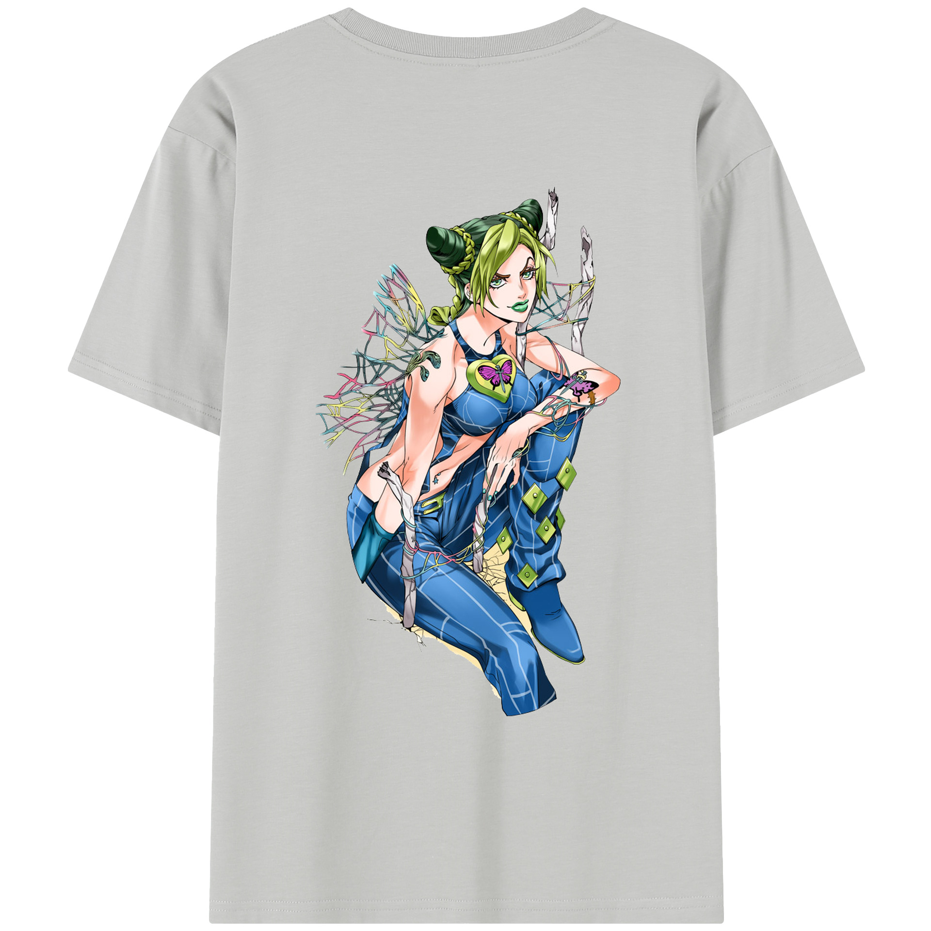 （画像用） "ジョジョの奇妙な冒険 くうじょう ジョリーン JoJo's Bizarre Adventure Jolyne Cujoh " レディース半袖Tシャツ(バックプリント)