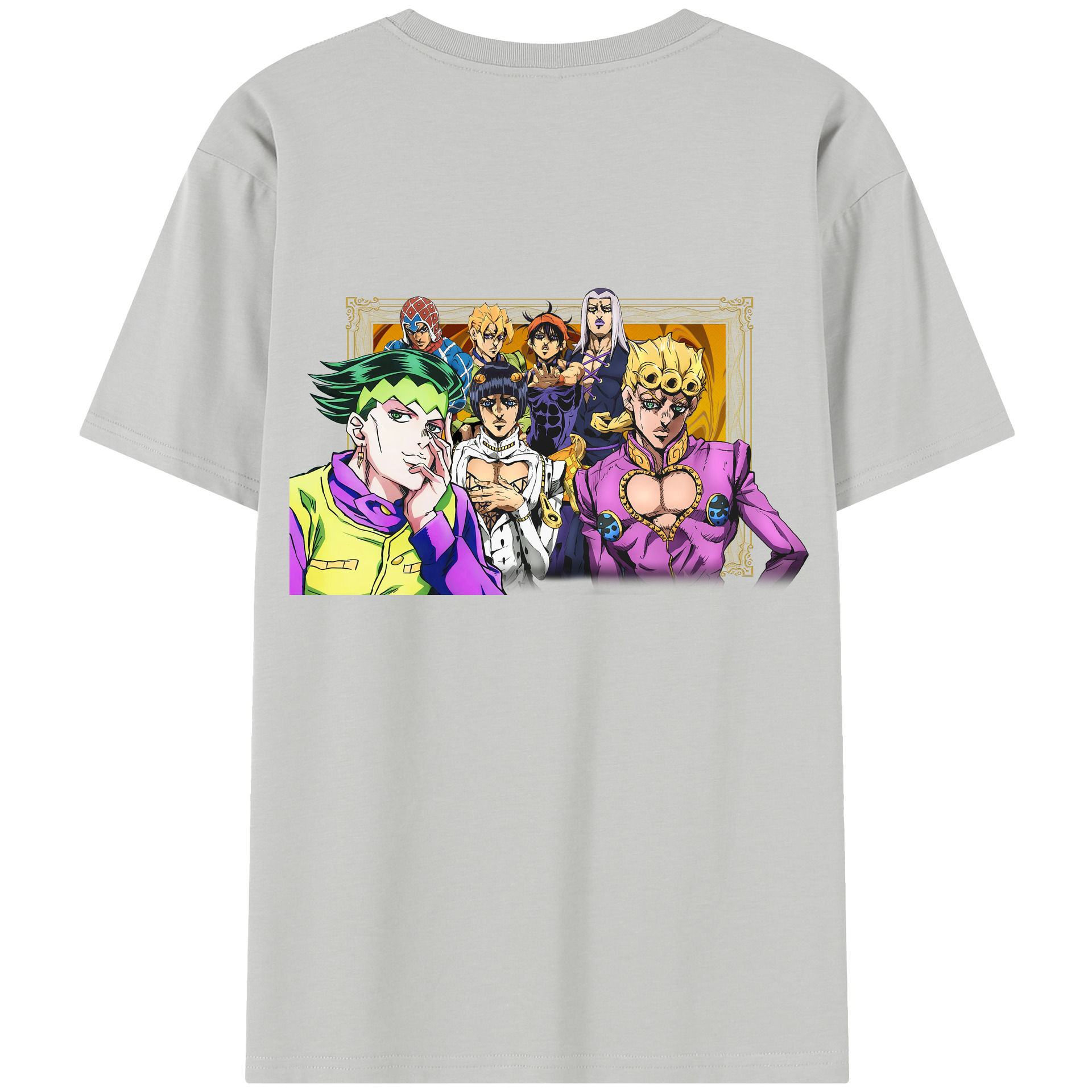 （画像用） ジョジョの奇妙な冒険 ジョルノ?ジョバァーナ JoJo's Bizarre Adventure Giorno Giovanna レディース半袖Tシャツ(バックプリント)