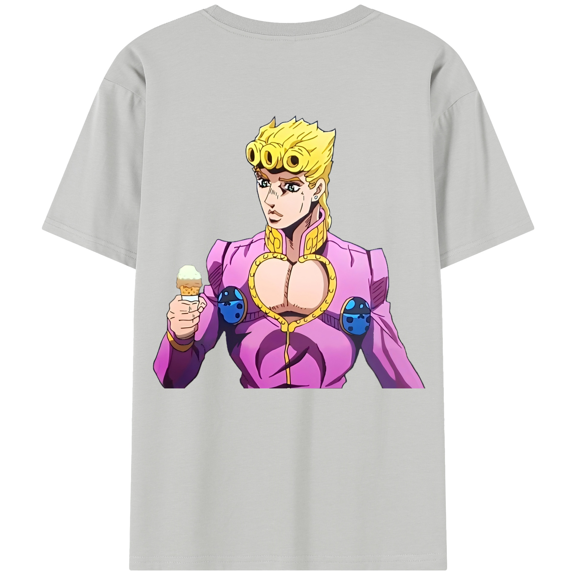（画像用） ジョジョの奇妙な冒険 ジョルノ?ジョバァーナ JoJo's Bizarre Adventure Giorno Giovanna レディース半袖Tシャツ(バックプリント)