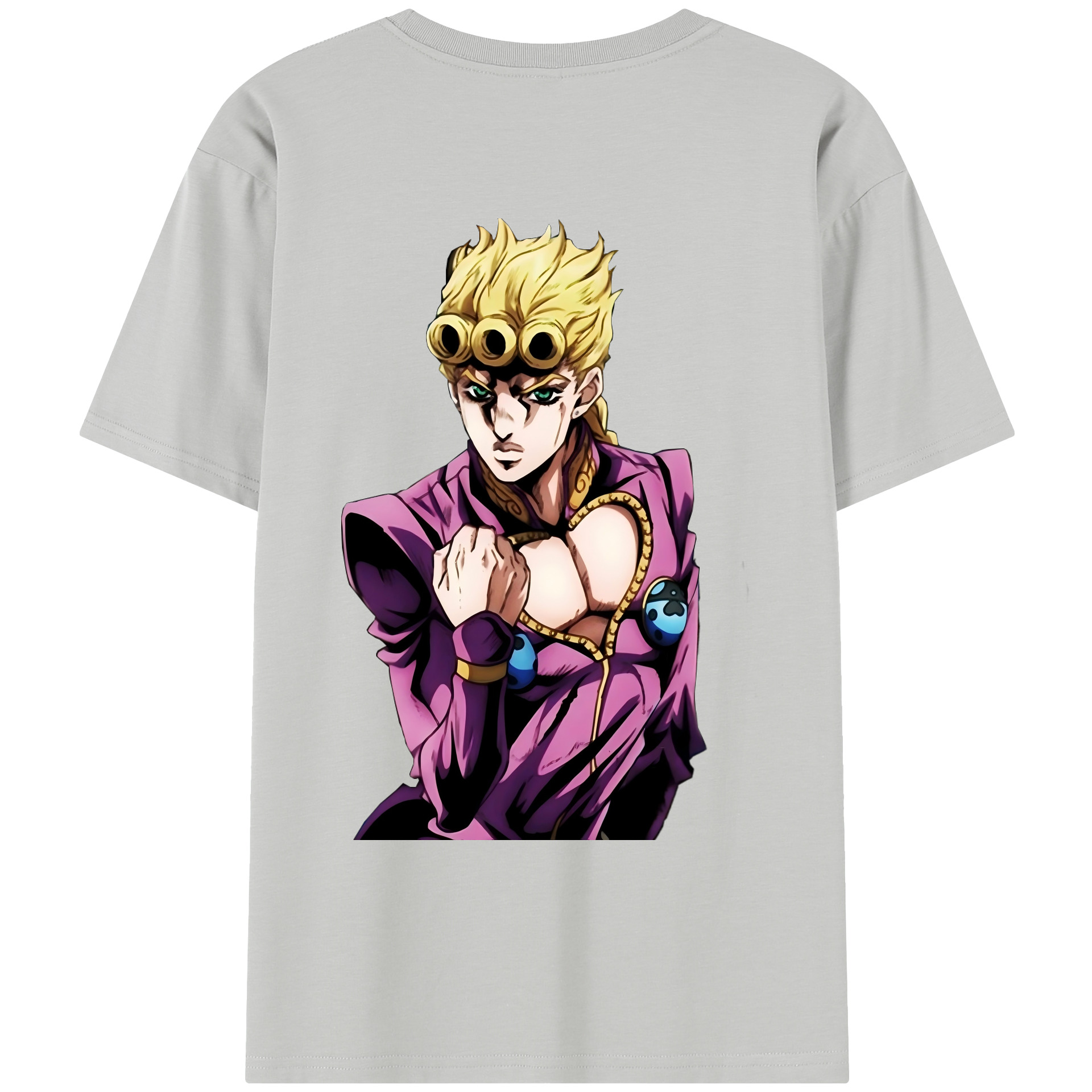 （画像用） ジョジョの奇妙な冒険 ジョルノ?ジョバァーナ JoJo's Bizarre Adventure Giorno Giovanna レディース半袖Tシャツ(バックプリント)