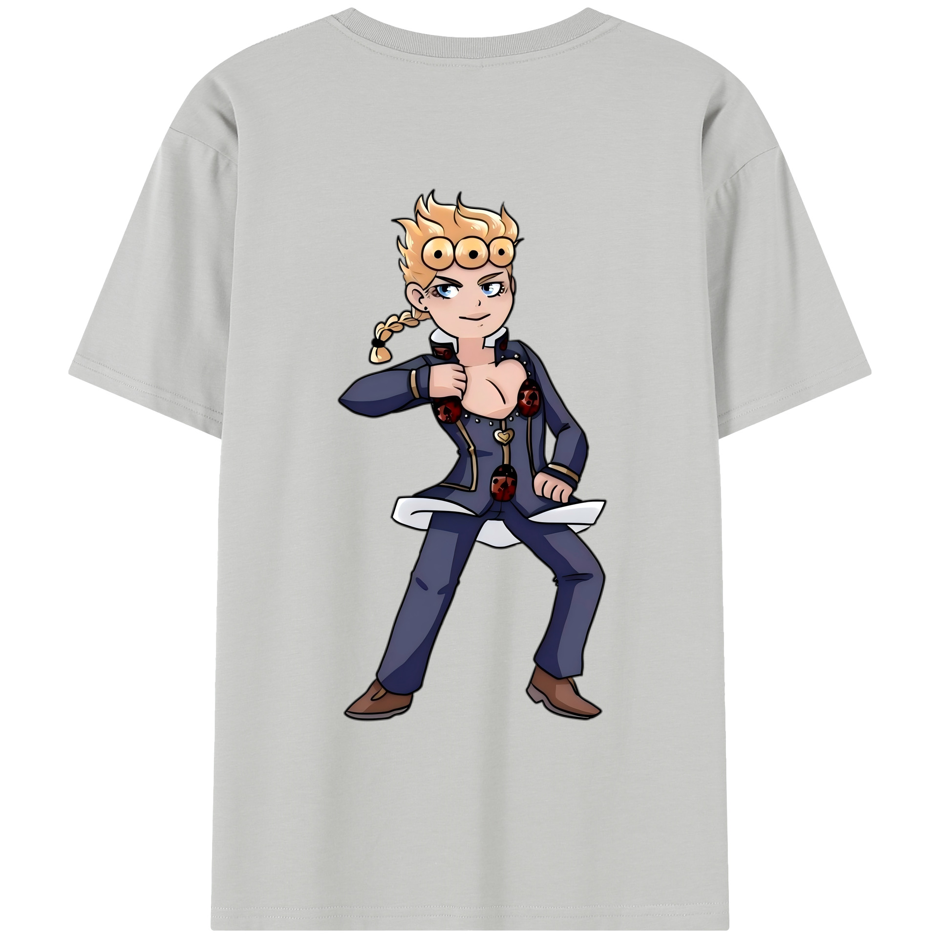 （画像用） ジョジョの奇妙な冒険 ジョルノ?ジョバァーナ JoJo's Bizarre Adventure Giorno Giovanna レディース半袖Tシャツ(バックプリント)
